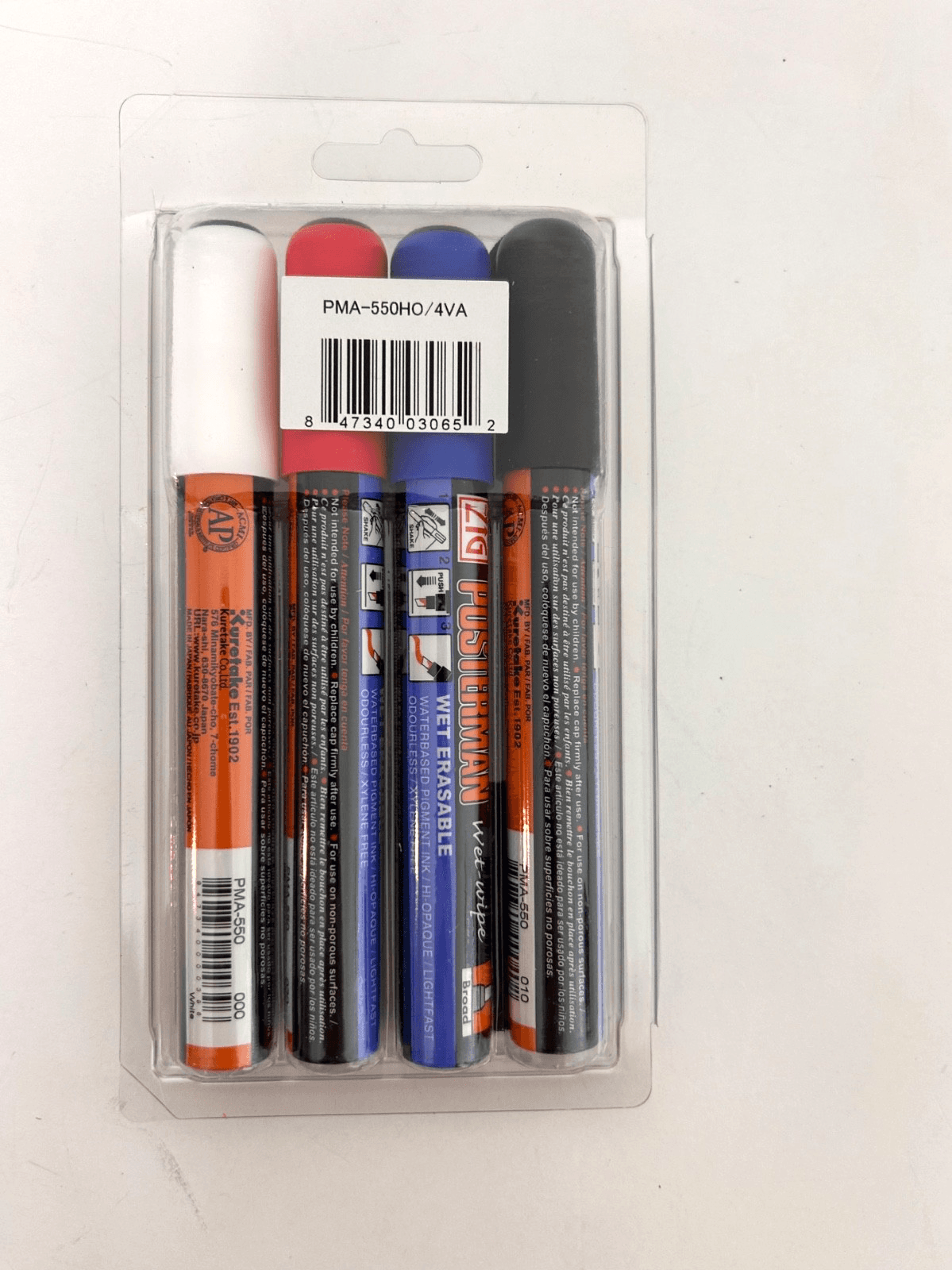 Kuretake ZIG Posterman Wet Wipe Broad 6mm Chalk Type Marker Set Made in Japan - Thumbnail 2