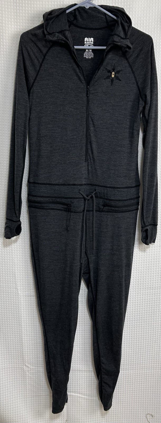 NWOT Airblaster Merino Ninja Suit Women's size M Bodysuit Heather Black Gray d - Thumbnail 3
