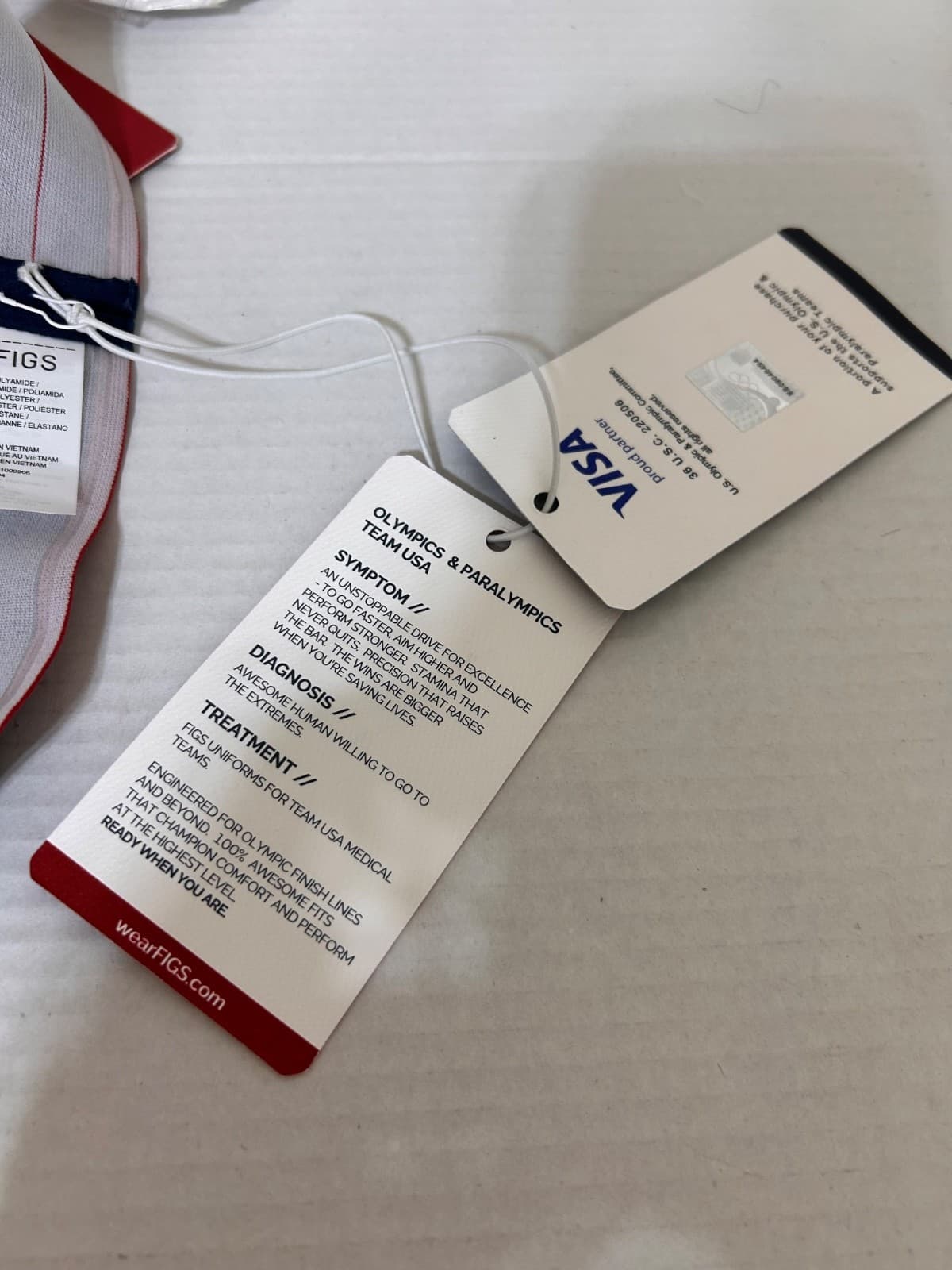 NWT FIGS Team USA Medical Team Red Scrub Surgical Cap Head Band Limited Edition - Thumbnail 5
