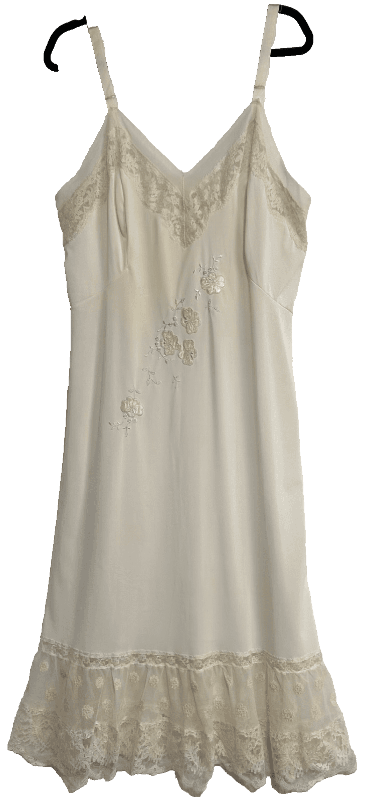 Vintage Youth Form Womens Ivory Slip Dress size 34 Lace Flaw - Thumbnail 2