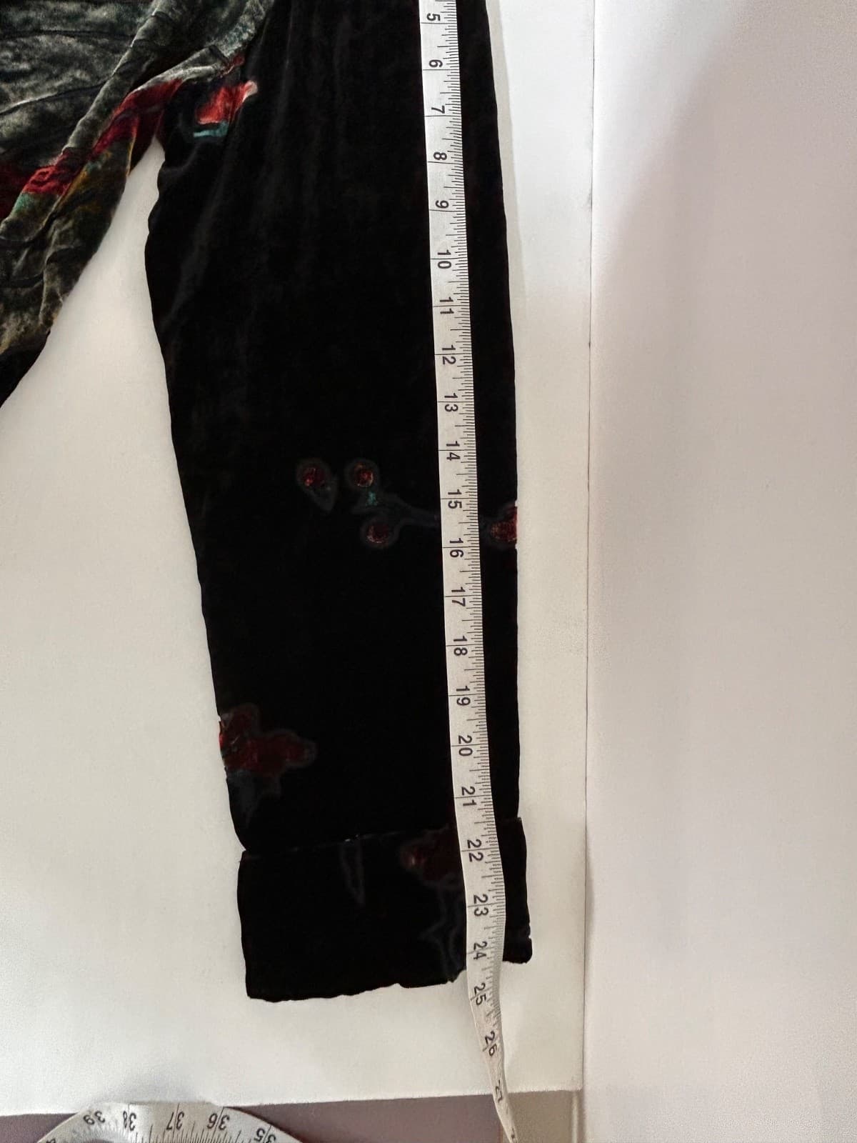 Citron Santa Monica Size M SILK Asian Velvet Black Burnout Kimono Jacket Top z - Thumbnail 7