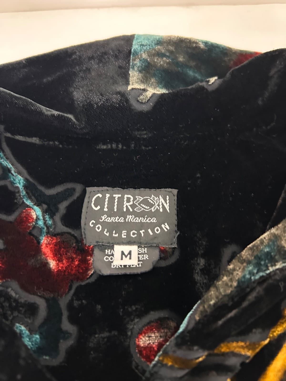 Citron Santa Monica Size M SILK Asian Velvet Black Burnout Kimono Jacket Top z - Thumbnail 13