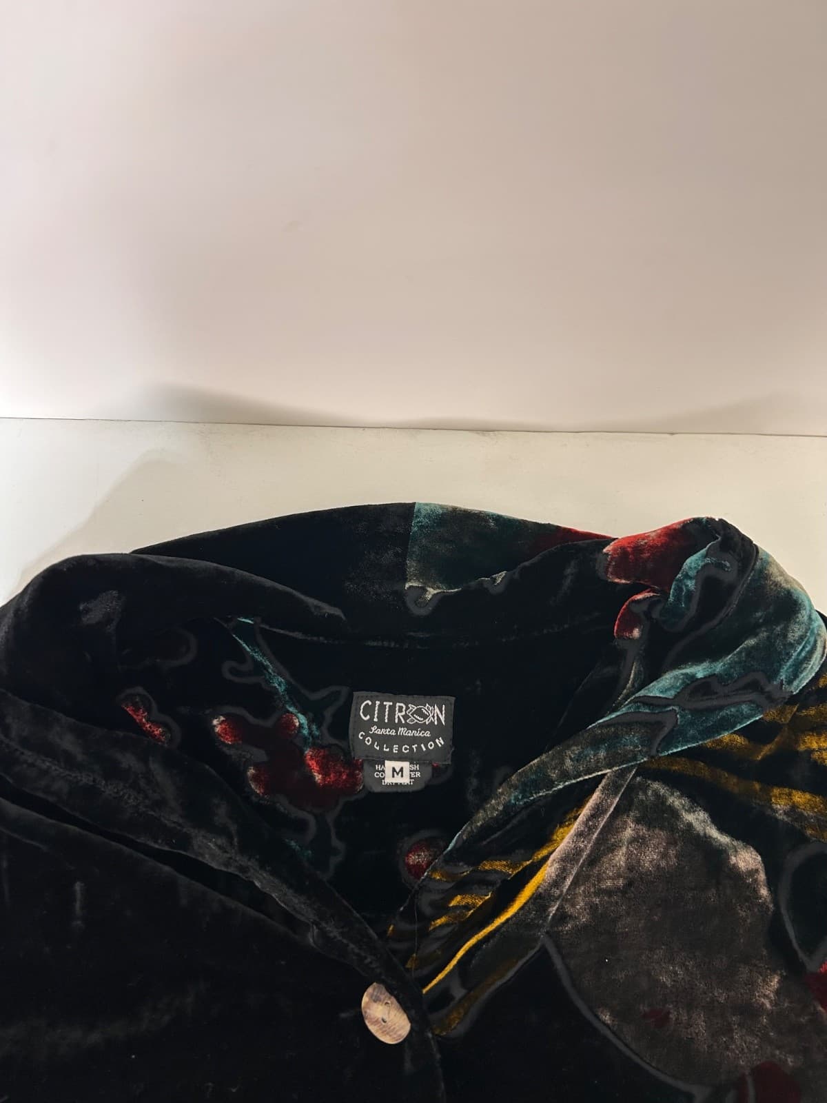 Citron Santa Monica Size M SILK Asian Velvet Black Burnout Kimono Jacket Top z - Thumbnail 14