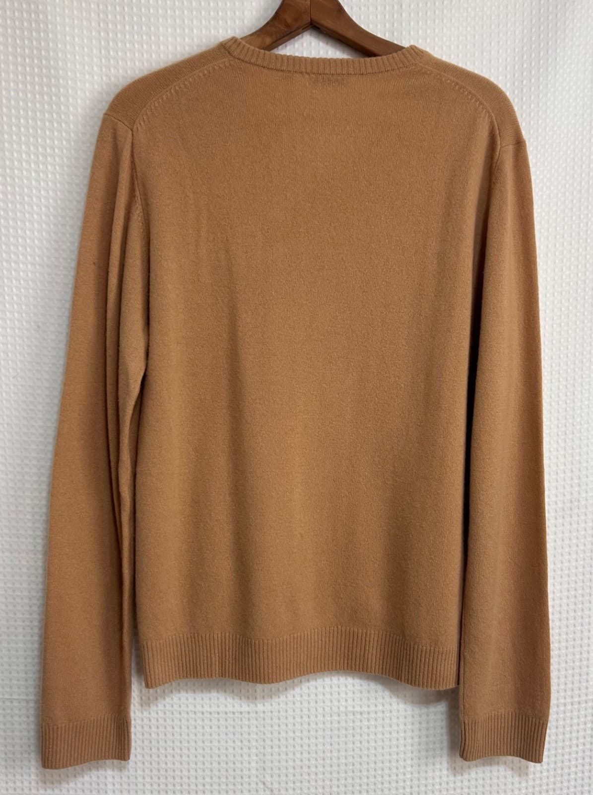 Mette 100% Cashmere V Neck Sweater Men's size Large Camel Jumper g - Thumbnail 3