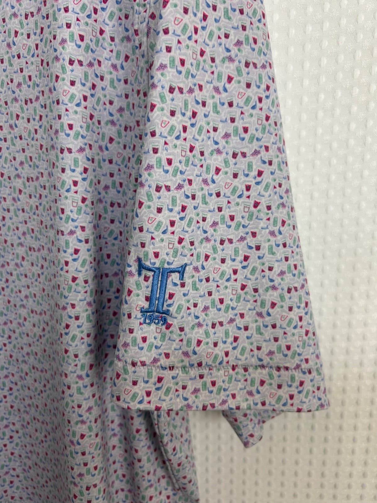 Peter Millar Size L Golf Dazed & Transfused Performance Polo Summer Shirt Wine g - Thumbnail 4