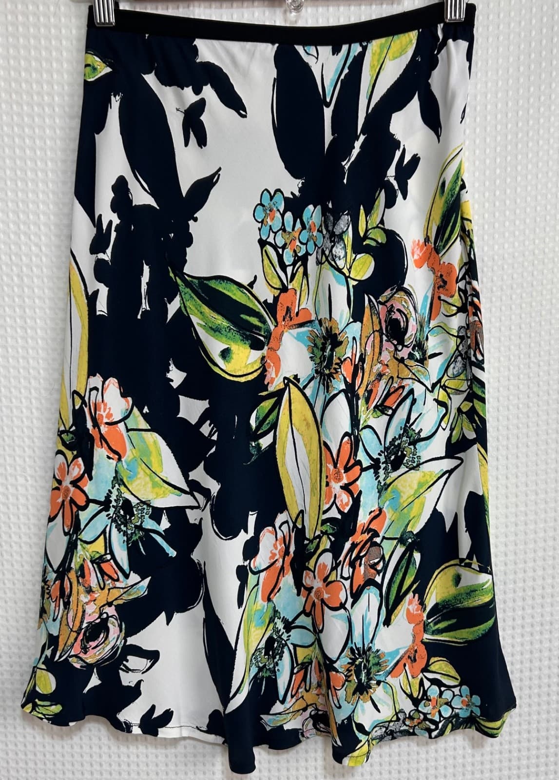Vintage Loco Lindo Skirt Women's Size M Floral Rayon Black A-Line 90s x - Thumbnail 7