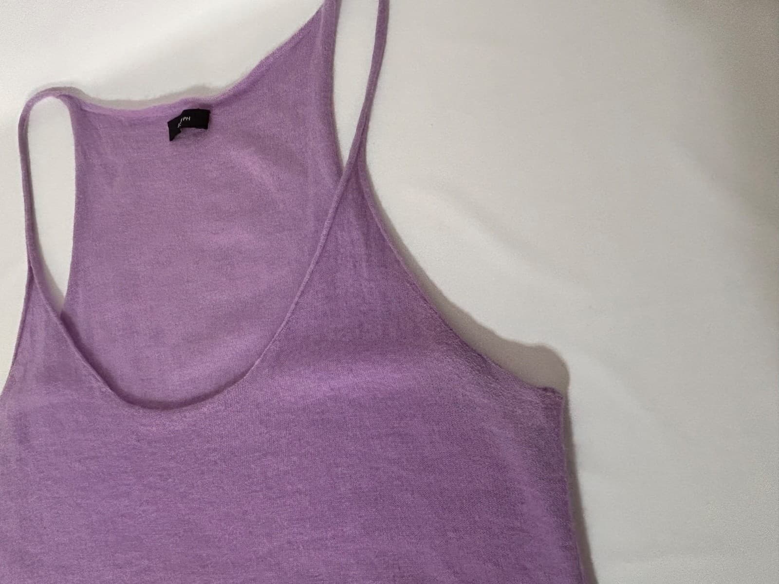$595 JOSEPH Women's size XS Cashmere Luxury Tank mini Dress Coverup Top Iris x - Thumbnail 6