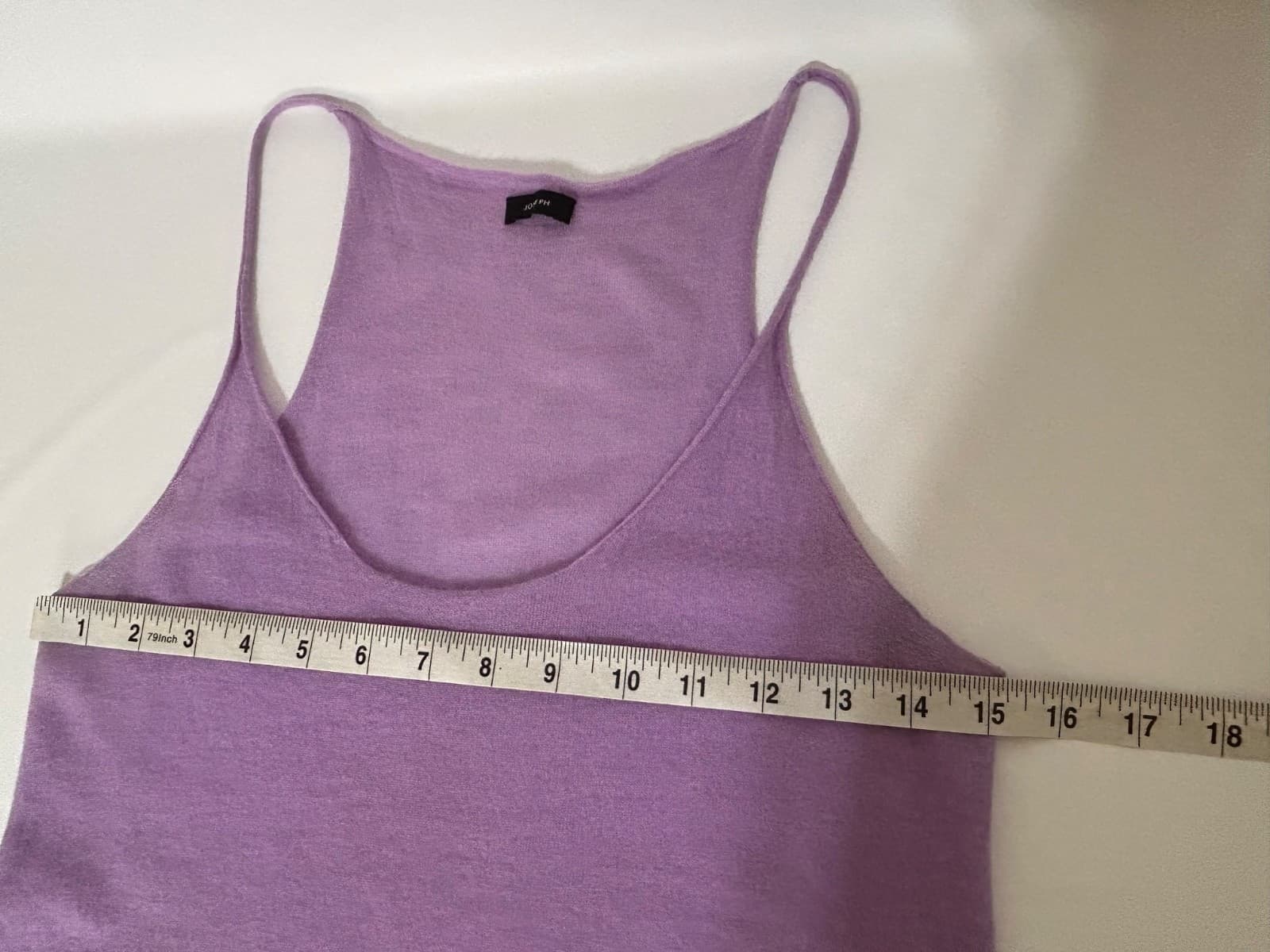 $595 JOSEPH Women's size XS Cashmere Luxury Tank mini Dress Coverup Top Iris x - Thumbnail 7