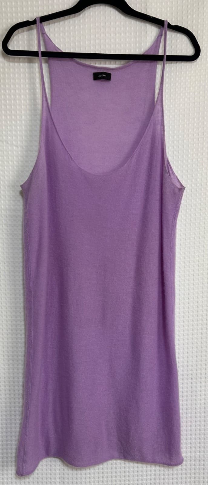 $595 JOSEPH Women's size XS Cashmere Luxury Tank mini Dress Coverup Top Iris x - Thumbnail 10