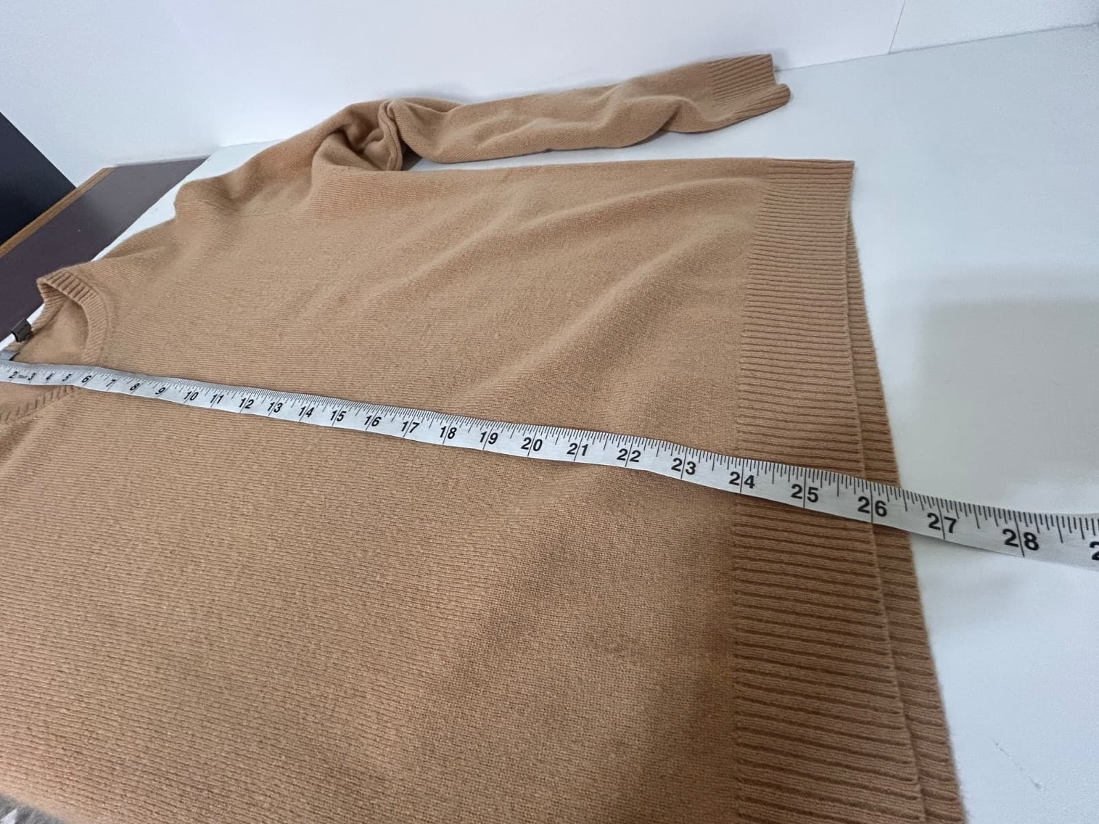 Mette 100% Cashmere V Neck Sweater Men's size Large Camel Jumper g - Thumbnail 8