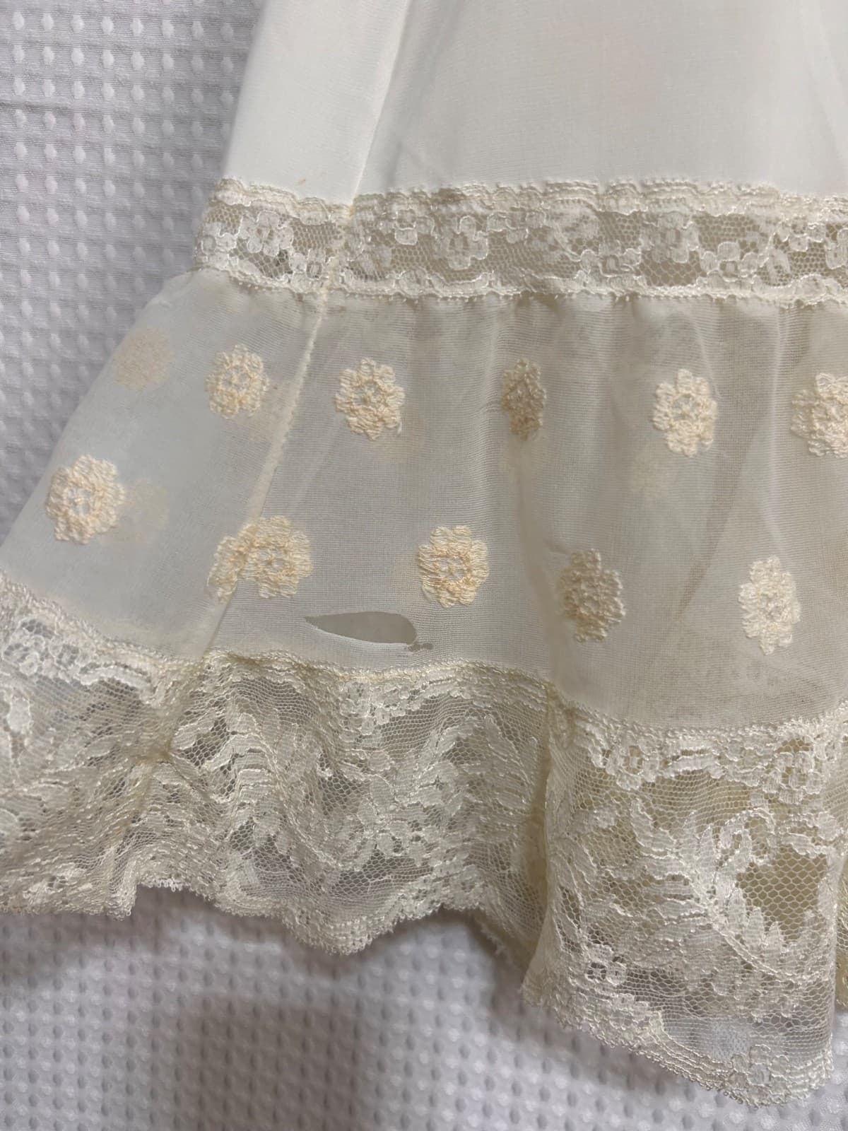 Vintage Youth Form Womens Ivory Slip Dress size 34 Lace Flaw - Thumbnail 10
