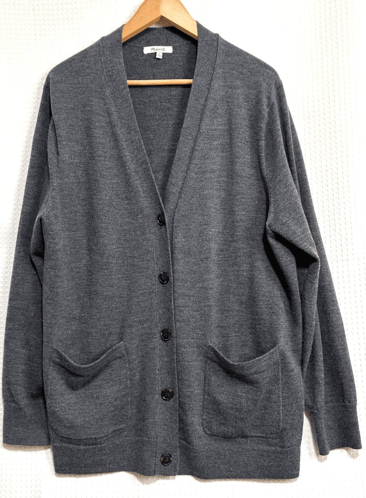 Madewell Women's size XL Merino Wool Boyfriend Airport Cardigan Sweater v - Thumbnail 2