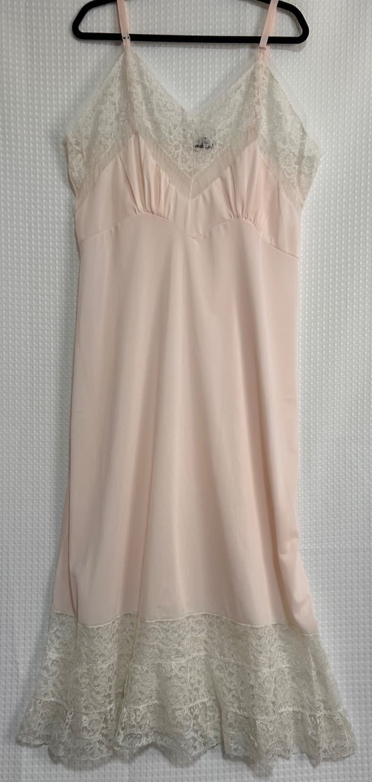 Vintage Aristocraft Womens Pink Superior Nylon Slip Dress size 36 Lace - Thumbnail 10