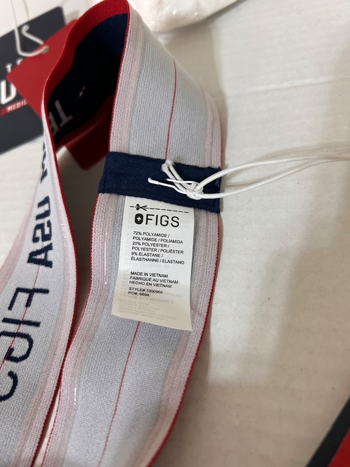 NWT FIGS Team USA Medical Team Red Scrub Surgical Cap Head Band Limited Edition - Thumbnail 6