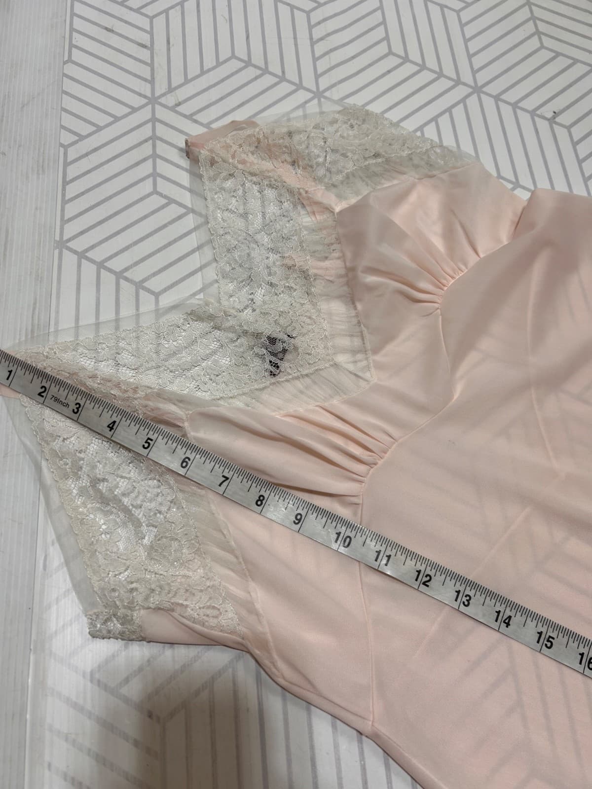 Vintage Aristocraft Womens Pink Superior Nylon Slip Dress size 36 Lace - Thumbnail 4