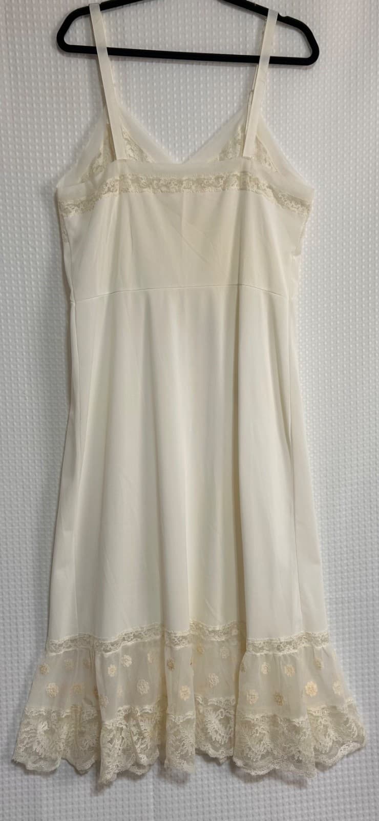 Vintage Youth Form Womens Ivory Slip Dress size 34 Lace Flaw - Thumbnail 3