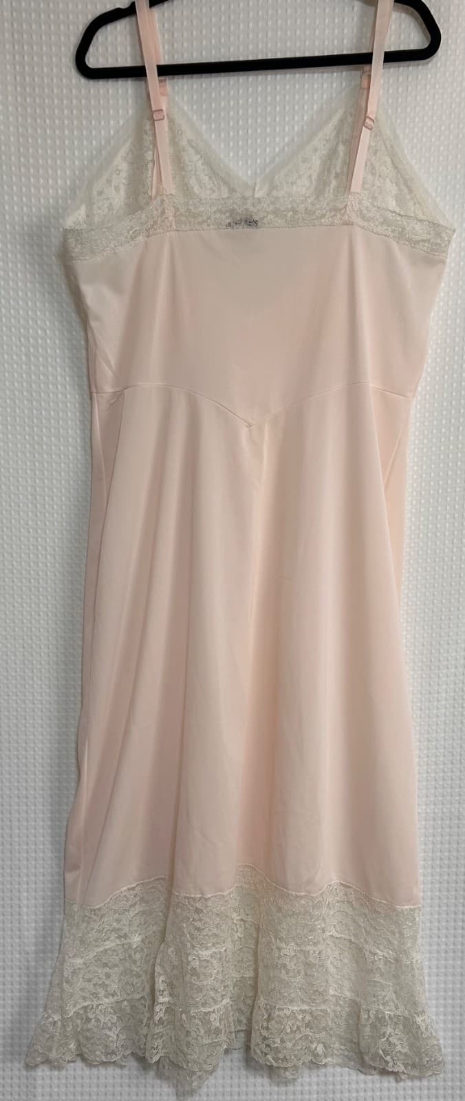 Vintage Aristocraft Womens Pink Superior Nylon Slip Dress size 36 Lace - Thumbnail 9