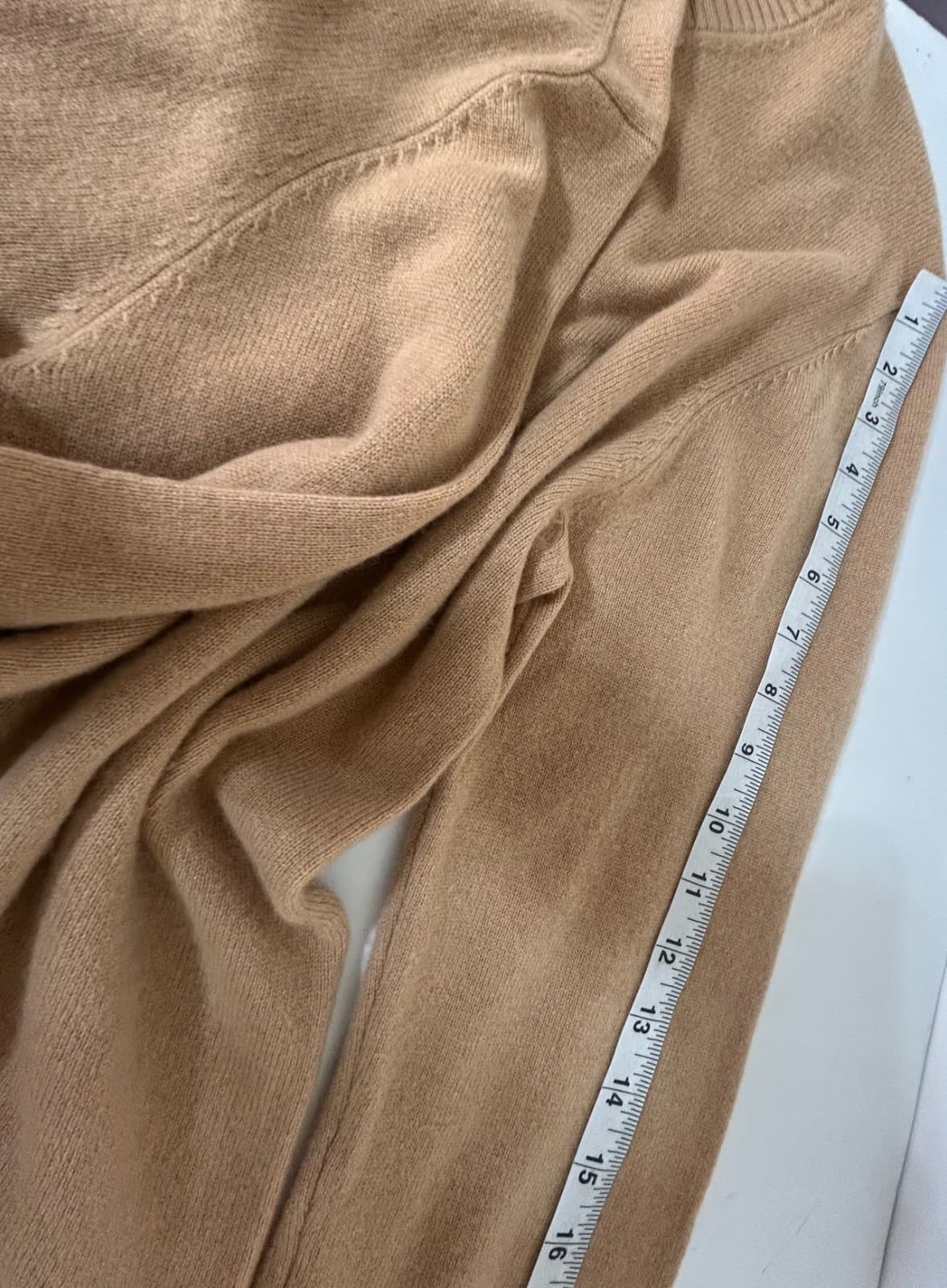 Mette 100% Cashmere V Neck Sweater Men's size Large Camel Jumper g - Thumbnail 5