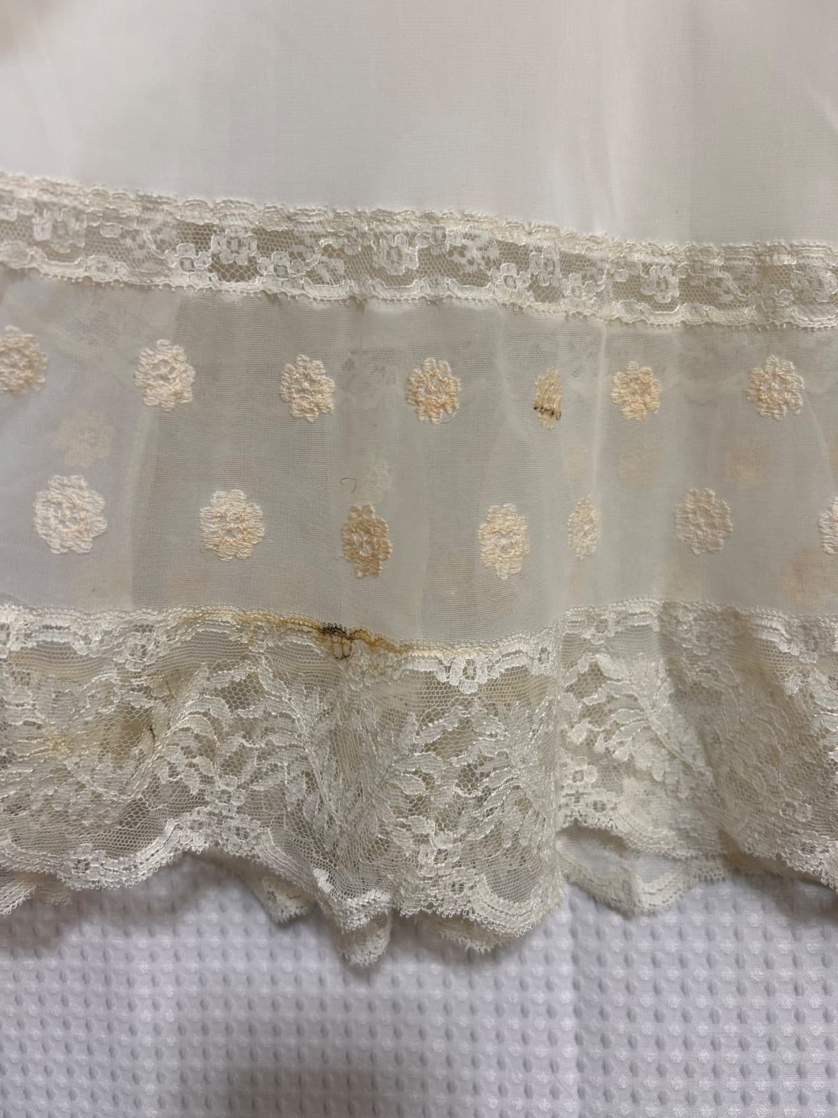 Vintage Youth Form Womens Ivory Slip Dress size 34 Lace Flaw - Thumbnail 11