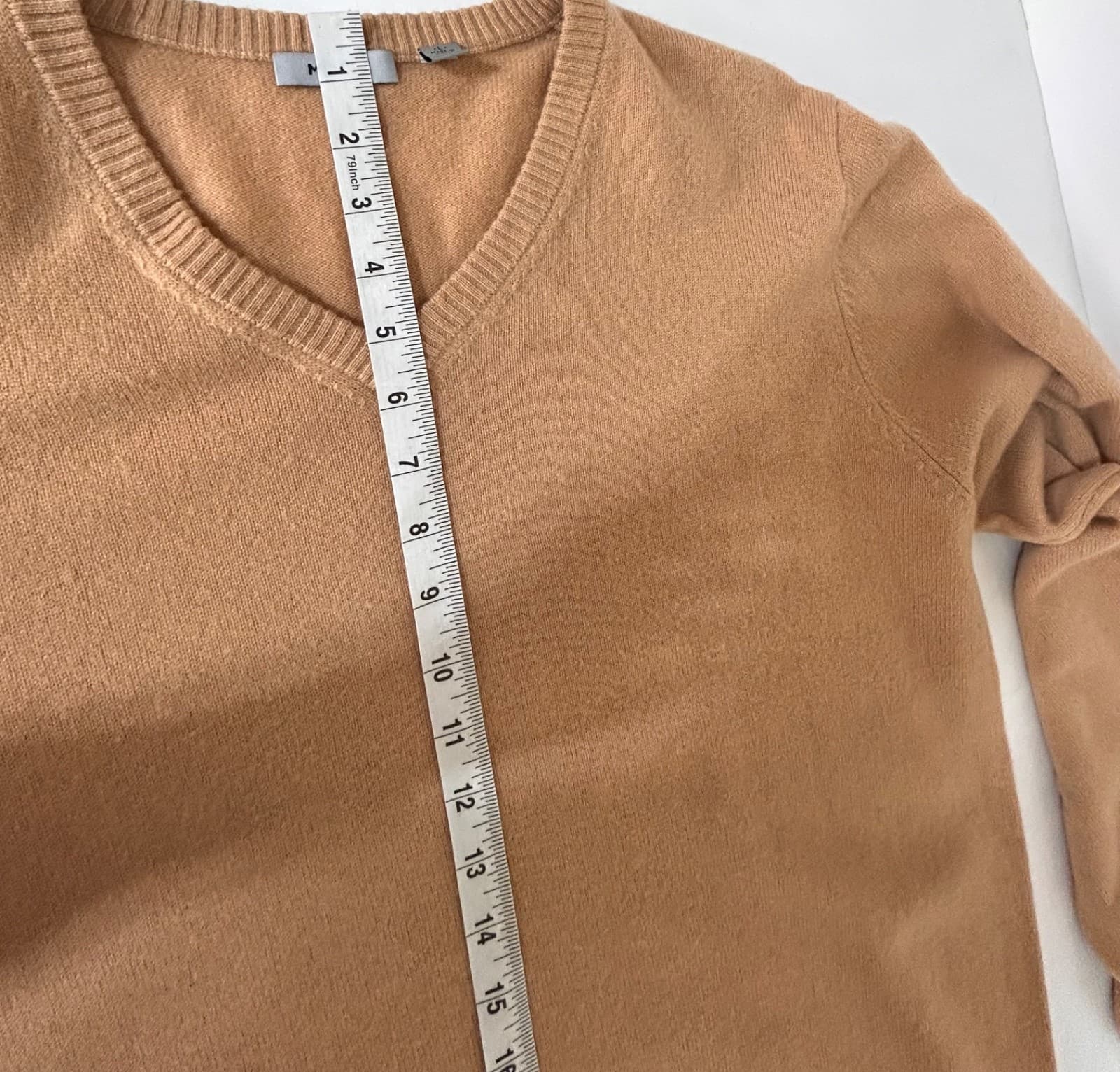 Mette 100% Cashmere V Neck Sweater Men's size Large Camel Jumper g - Thumbnail 7