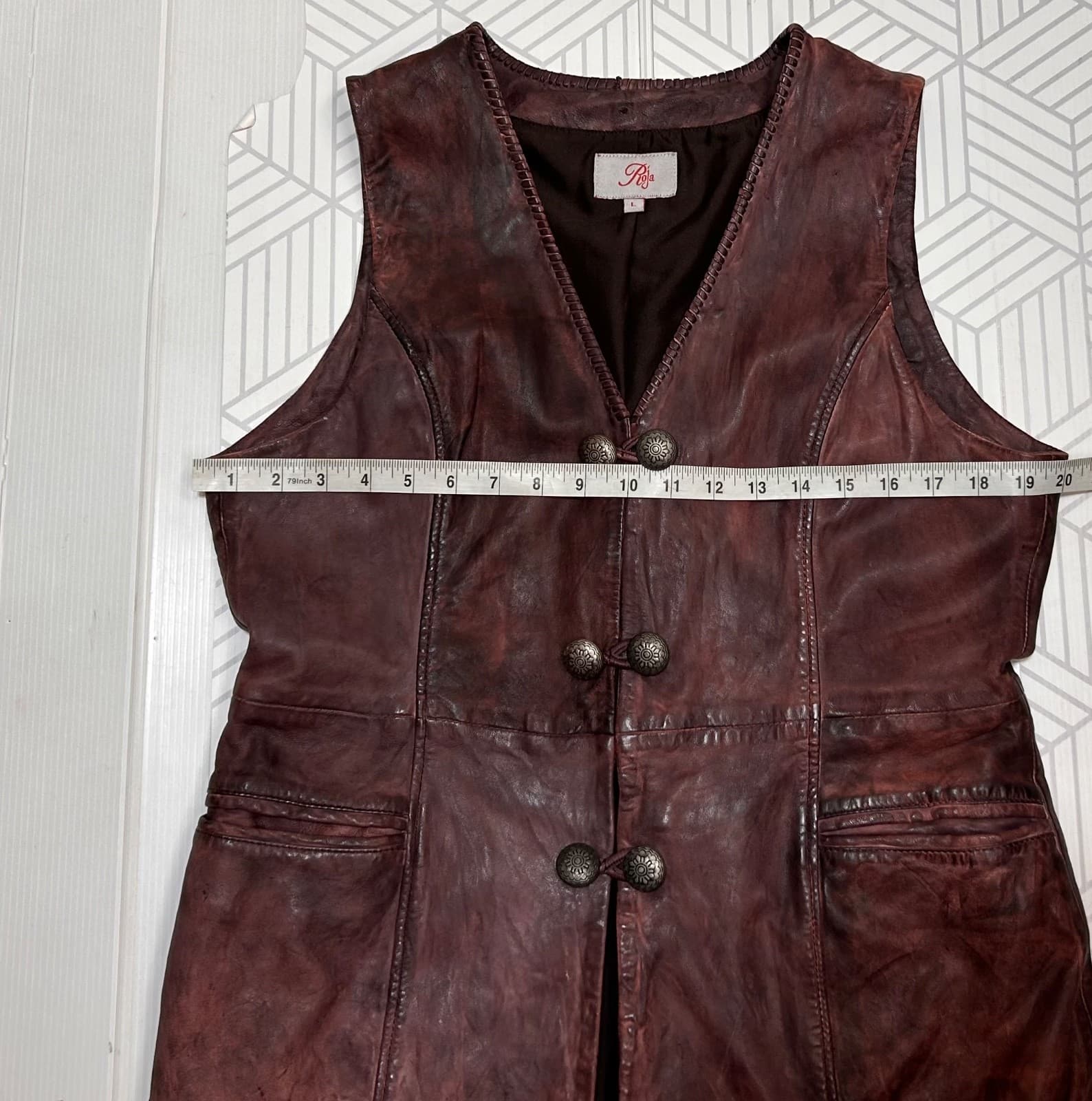 Roja Women's size Large Leather Western Festival Burning Man Jacket Vest Dress - Thumbnail 8
