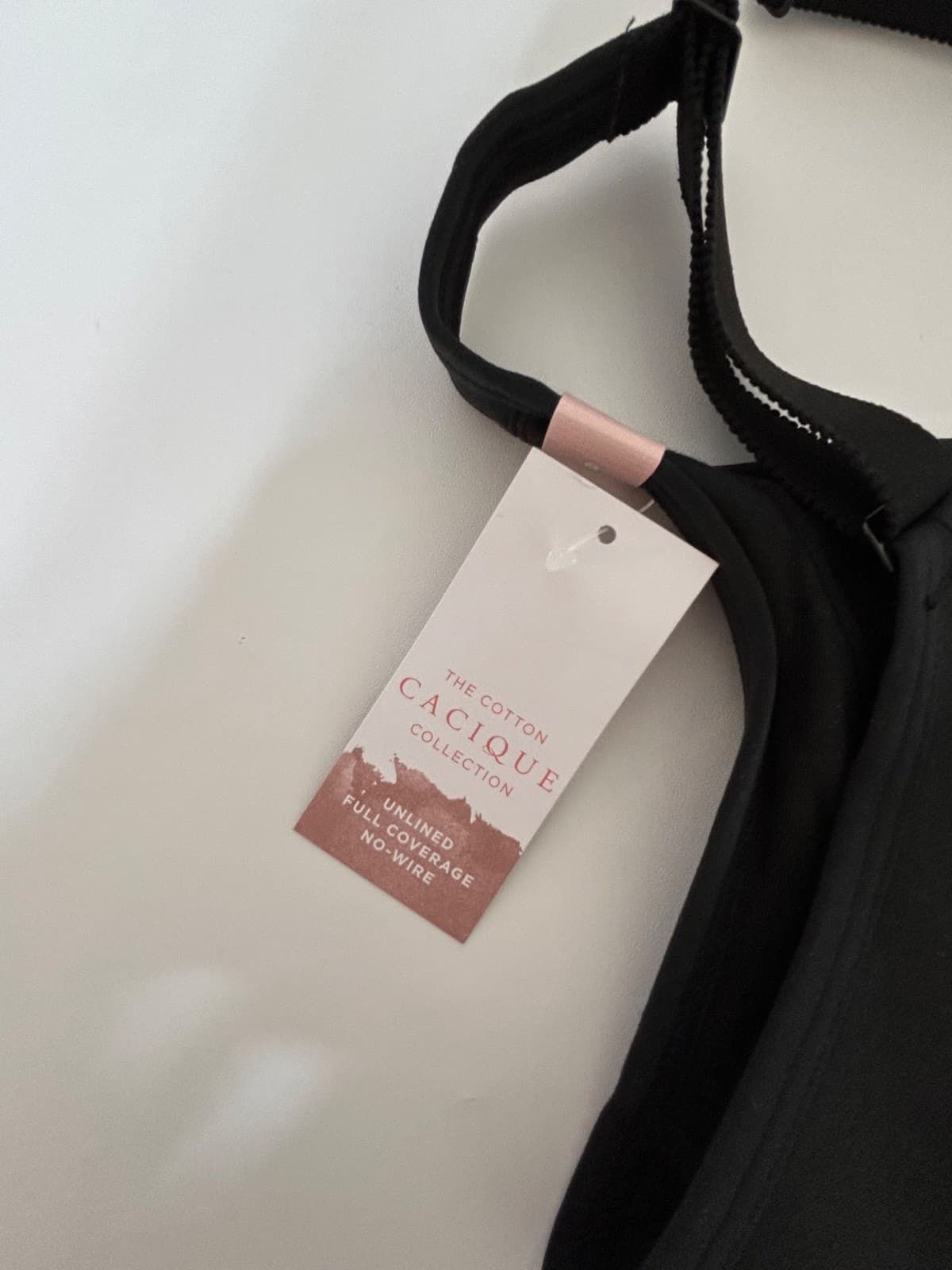 NWT Cacique Bra 40D Black Wireless Unlined Full Coverage Cotton - Thumbnail 3