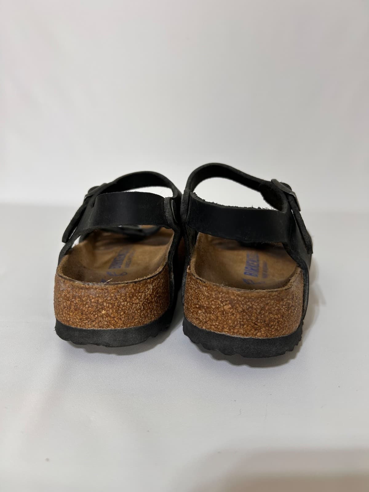 Birkenstock Bali Sandals Black Oiled Leather Slingback Strap Buckle size 37 W 6 - Thumbnail 6