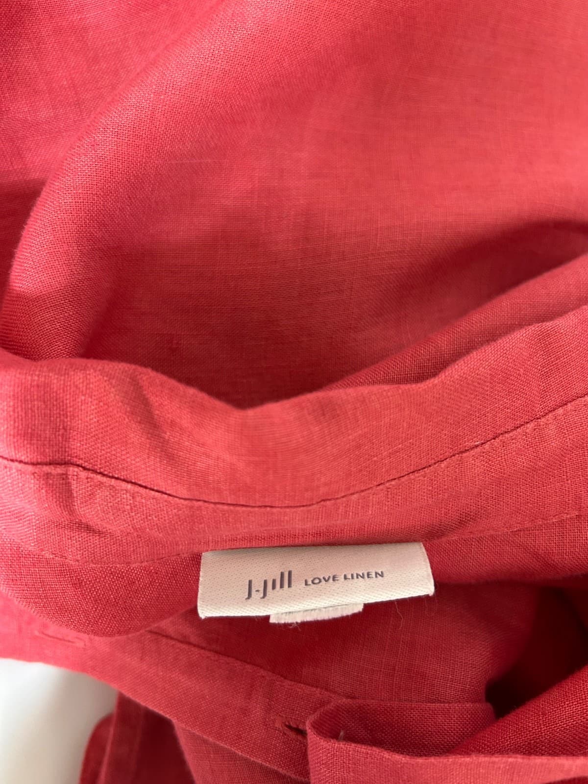 J. Jill Pink Clove Love Linen Long or Tab Sleeve Tunic Blouse Top Size 1X I - Thumbnail 9