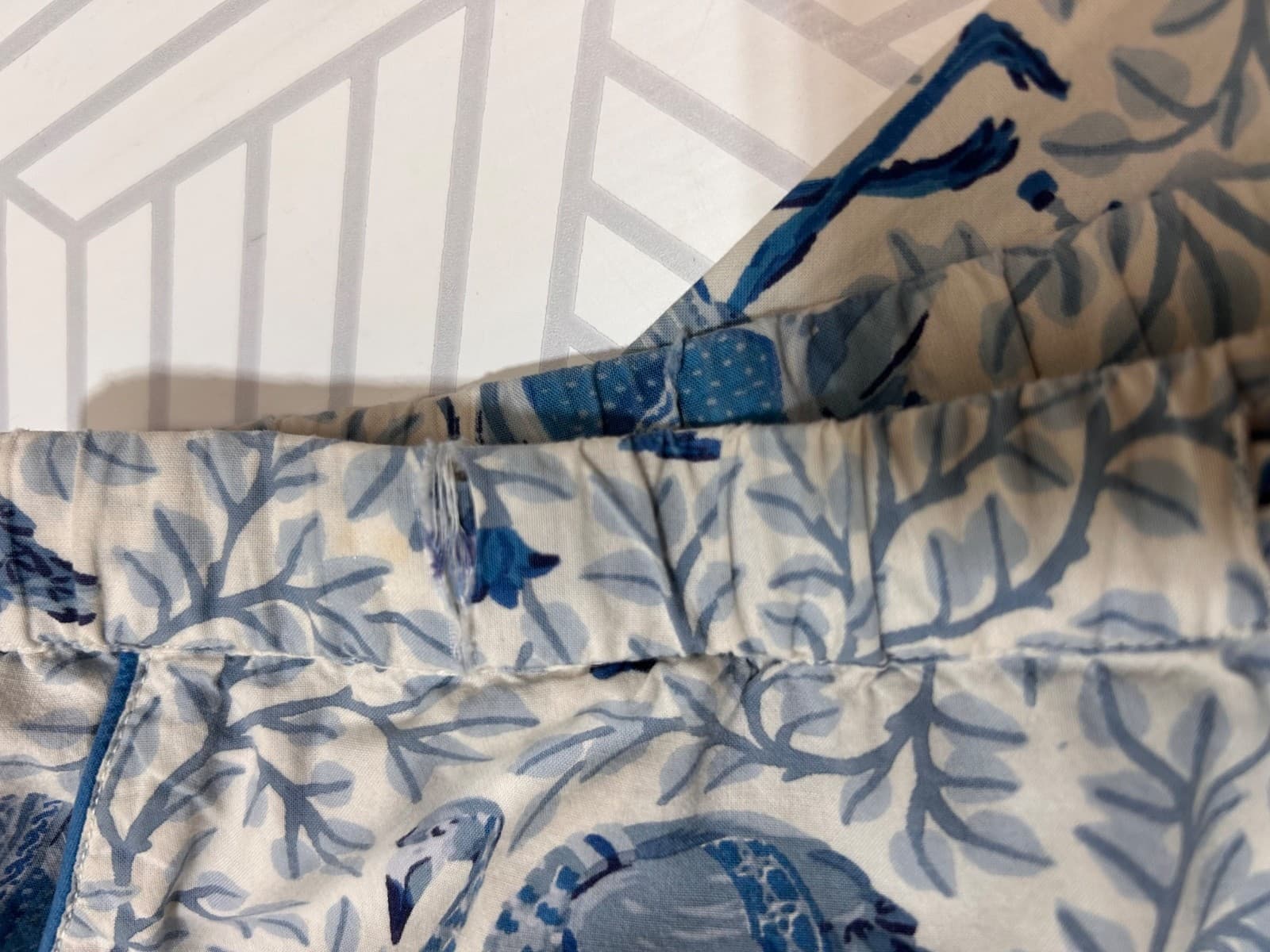 Printfresh size Small Pajama Pants Bottoms Elephant Flamingo Pockets Blue FLAW g - Thumbnail 10