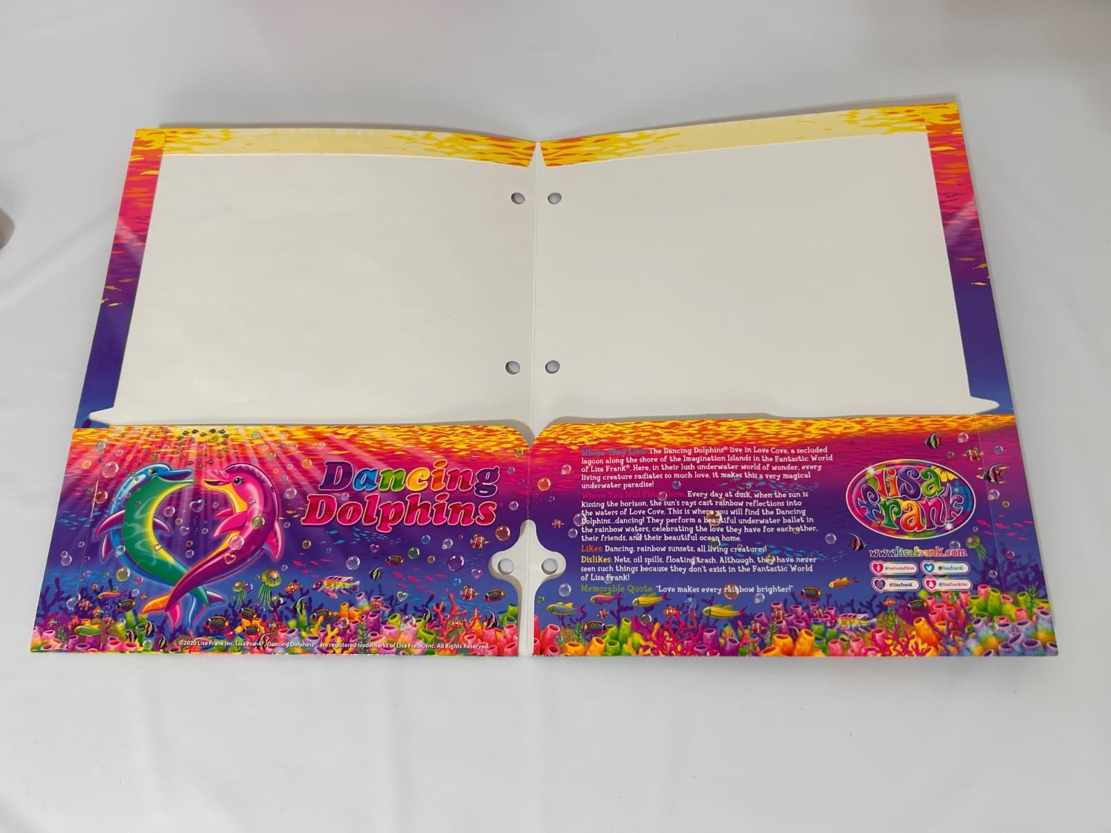 Lisa Frank Y2K 2-Pocket Folder Dancing Dolphins and Coloring Book Bundle - Thumbnail 6