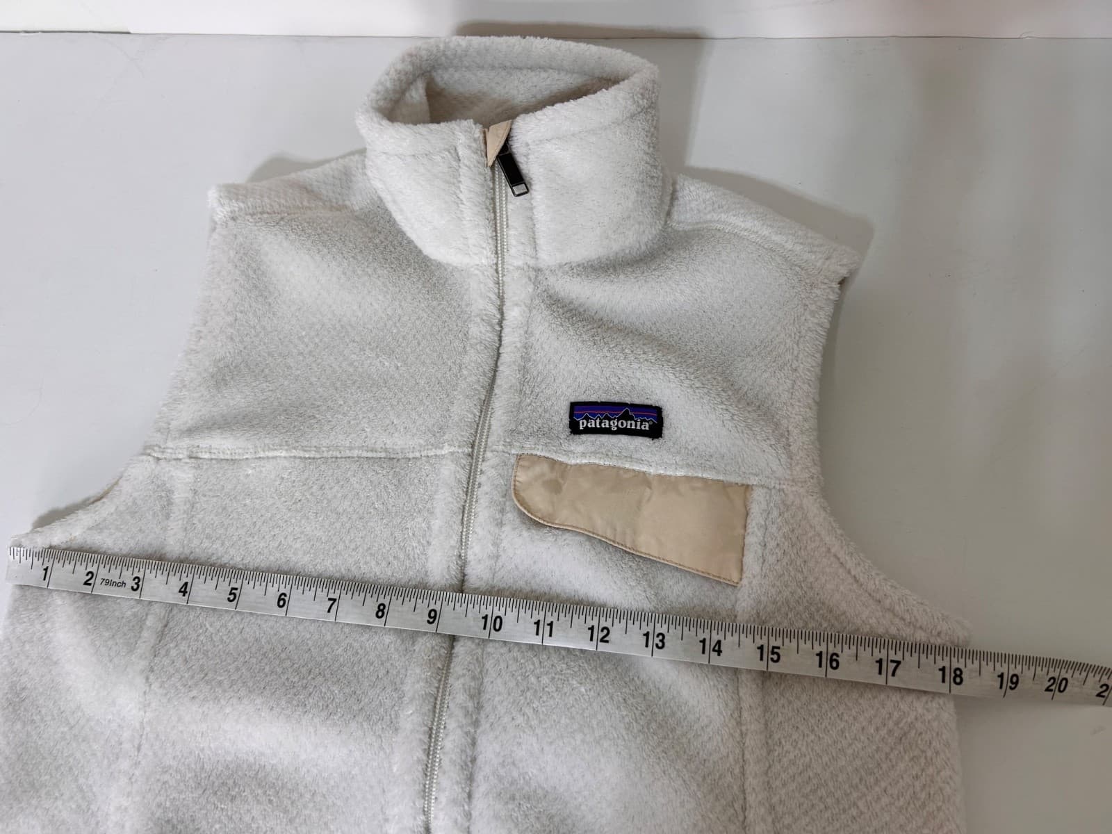 Patagonia Women's size Medium Fleece Vest Full Zip Raw Linen Jacket I - Thumbnail 7