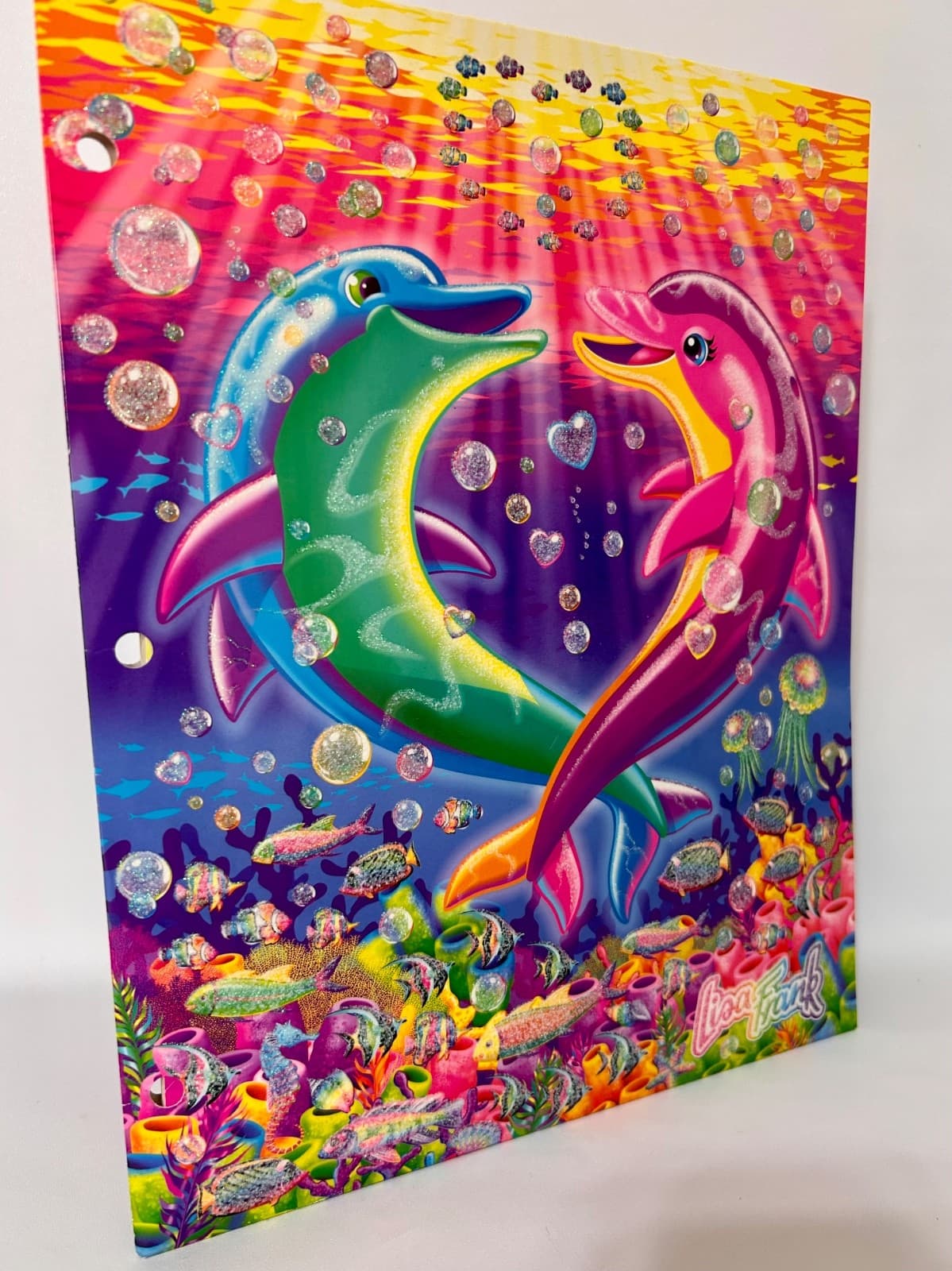 Lisa Frank Y2K 2-Pocket Folder Dancing Dolphins and Coloring Book Bundle - Thumbnail 2