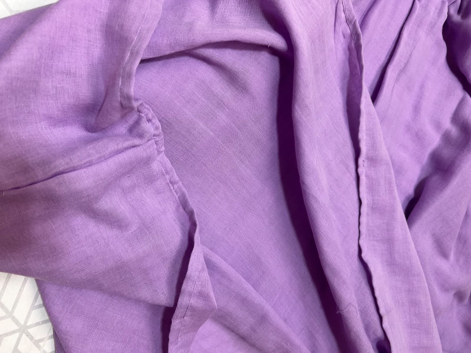 $199 Daughters of India Kyra Maxi / Midi Dress XXL Lilac Gauze Boho Hand Dyed c - Thumbnail 7