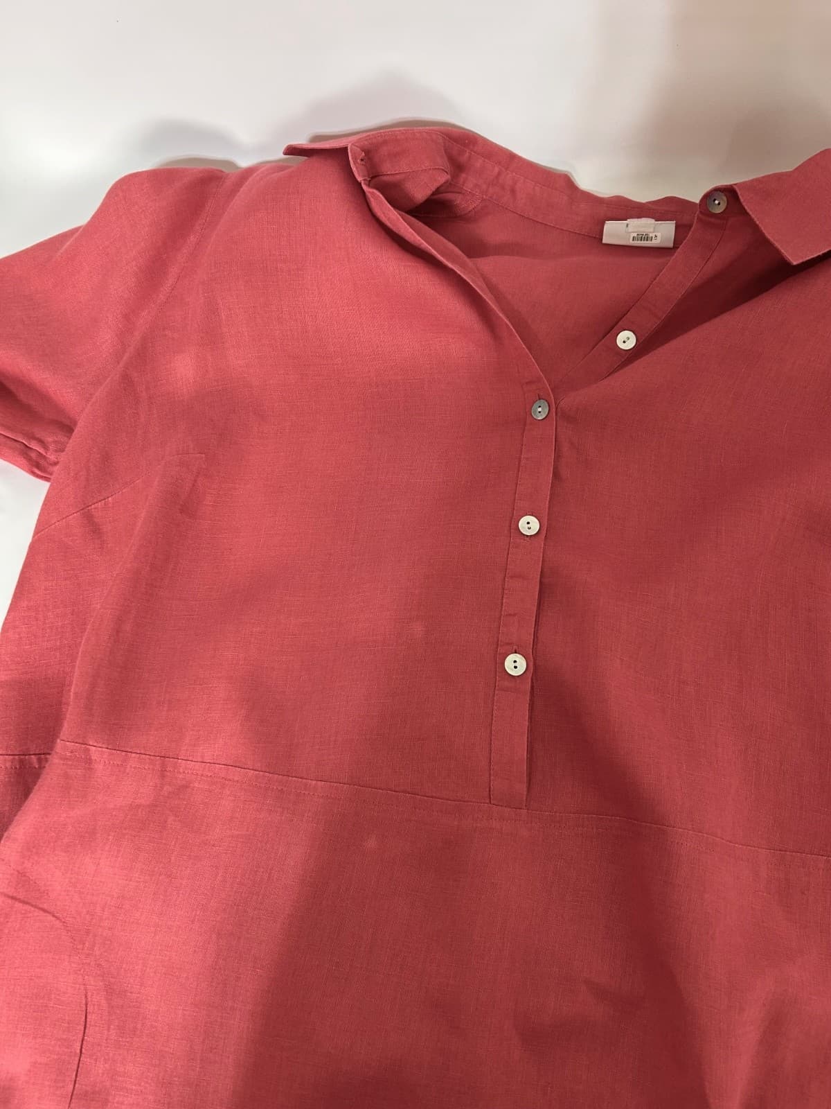 J. Jill Pink Clove Love Linen Long or Tab Sleeve Tunic Blouse Top Size 1X I - Thumbnail 8