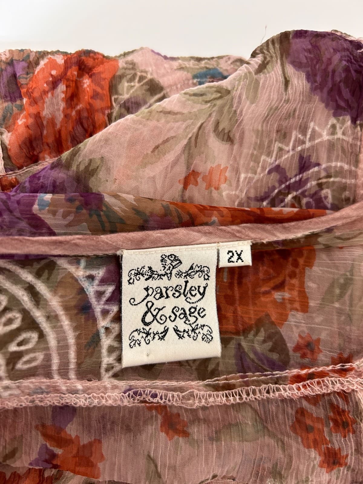 Parsley & Sage Size 2X Patchwork Lagenlook Whimsigoth Handkerchief Hem Tunic Top - Thumbnail 3