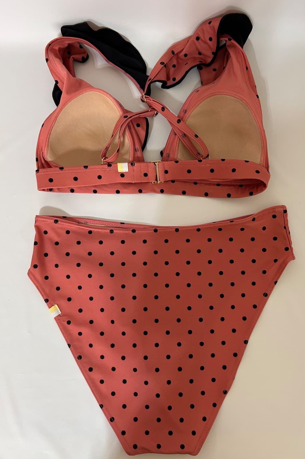 Summersalt Size 2 XS Ruffle Bikini Top Size 4 S Bottoms Polka Dot Two Piece Pink - Thumbnail 15
