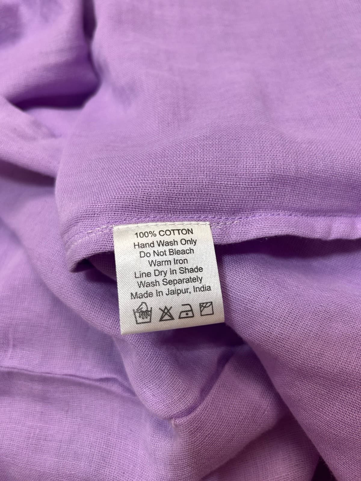 $199 Daughters of India Kyra Maxi / Midi Dress XXL Lilac Gauze Boho Hand Dyed c - Thumbnail 6