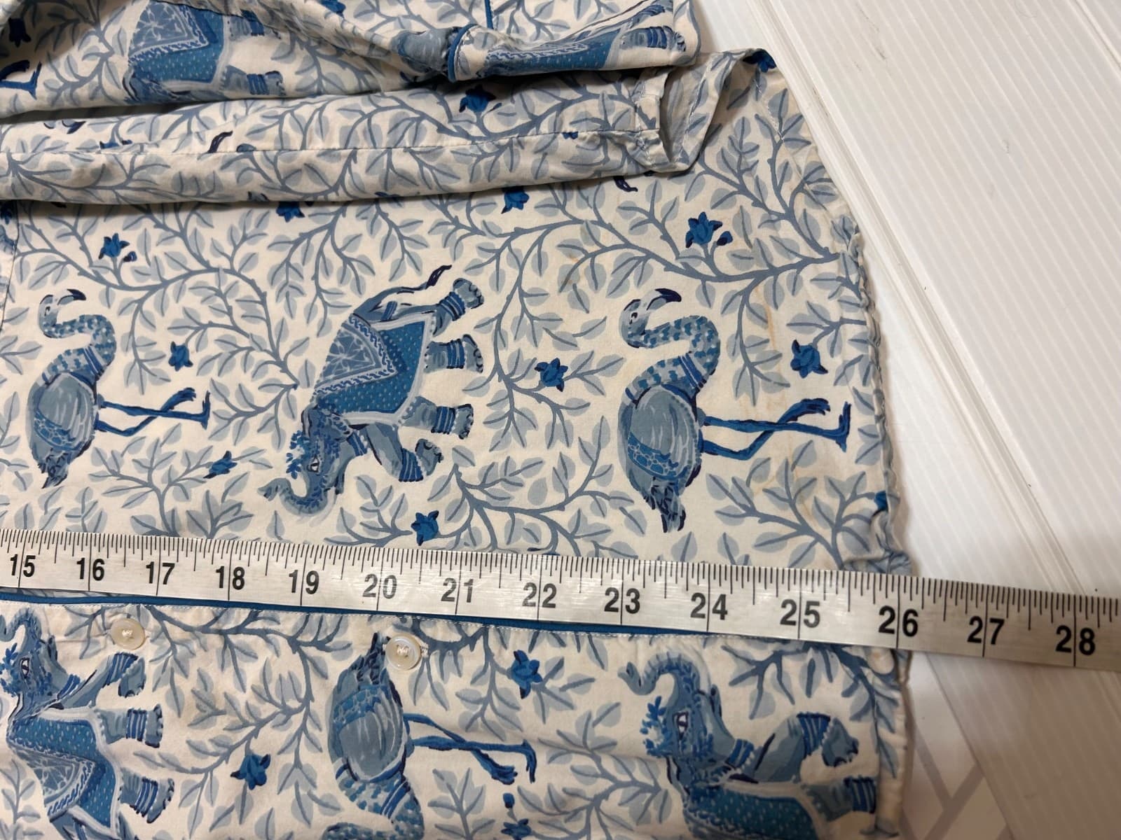 Printfresh size Small Pajama Pants Bottoms Elephant Flamingo Pockets Blue FLAW g - Thumbnail 4