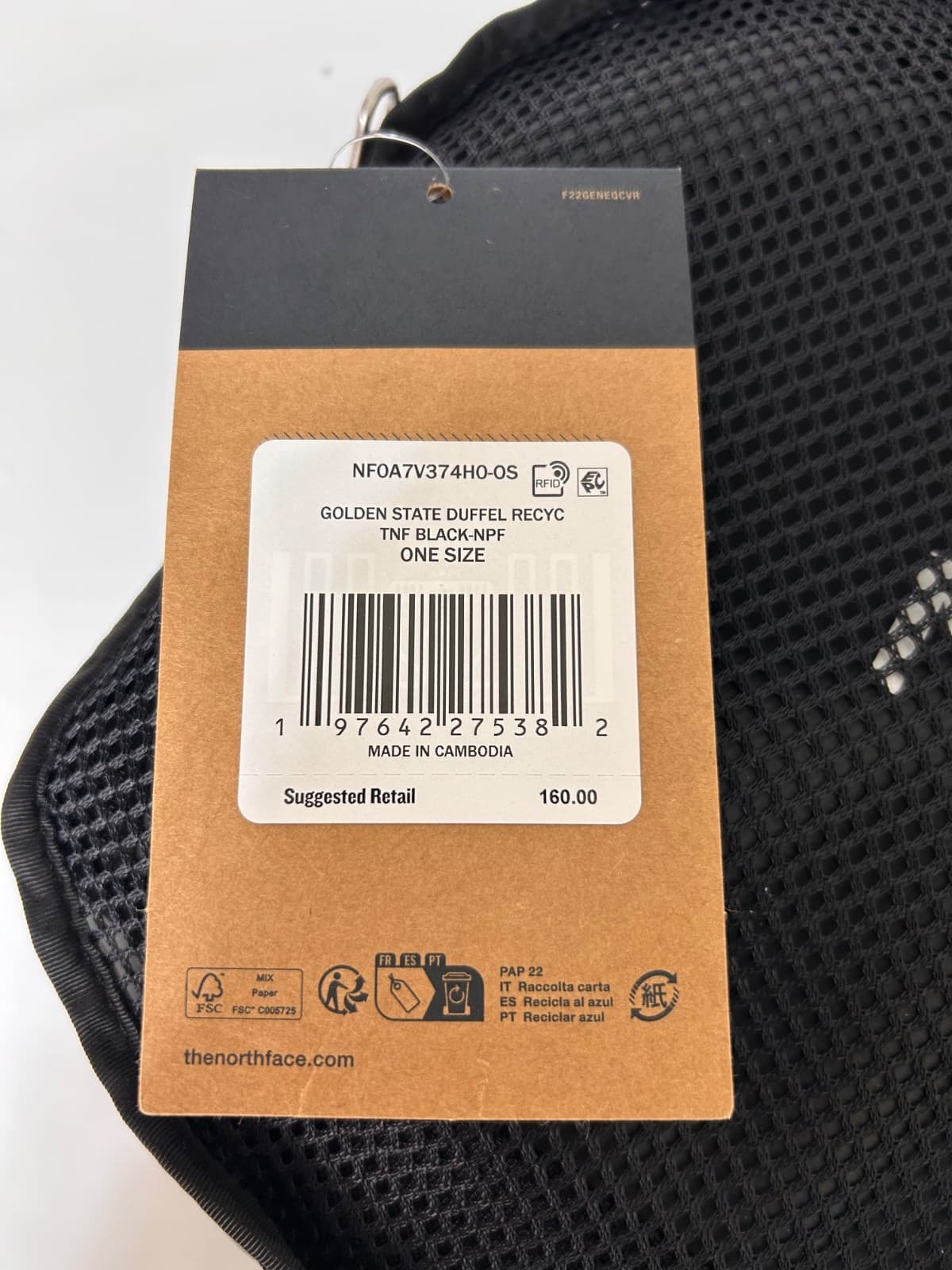 NWT $160 The North Face Golden State Duffel Bag Black 71L M Travel - Thumbnail 7