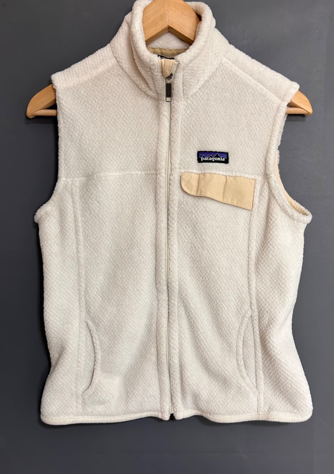 Patagonia Women's size Medium Fleece Vest Full Zip Raw Linen Jacket I - Thumbnail 2