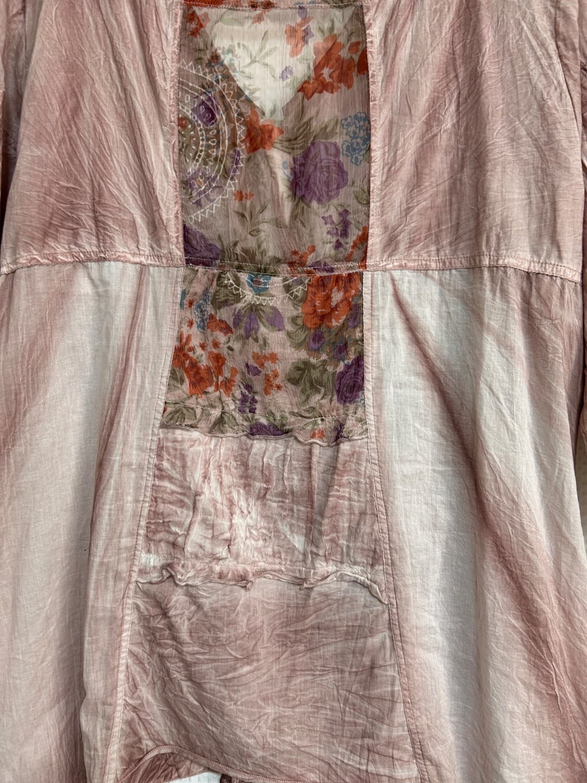 Parsley & Sage Size 2X Patchwork Lagenlook Whimsigoth Handkerchief Hem Tunic Top - Thumbnail 4