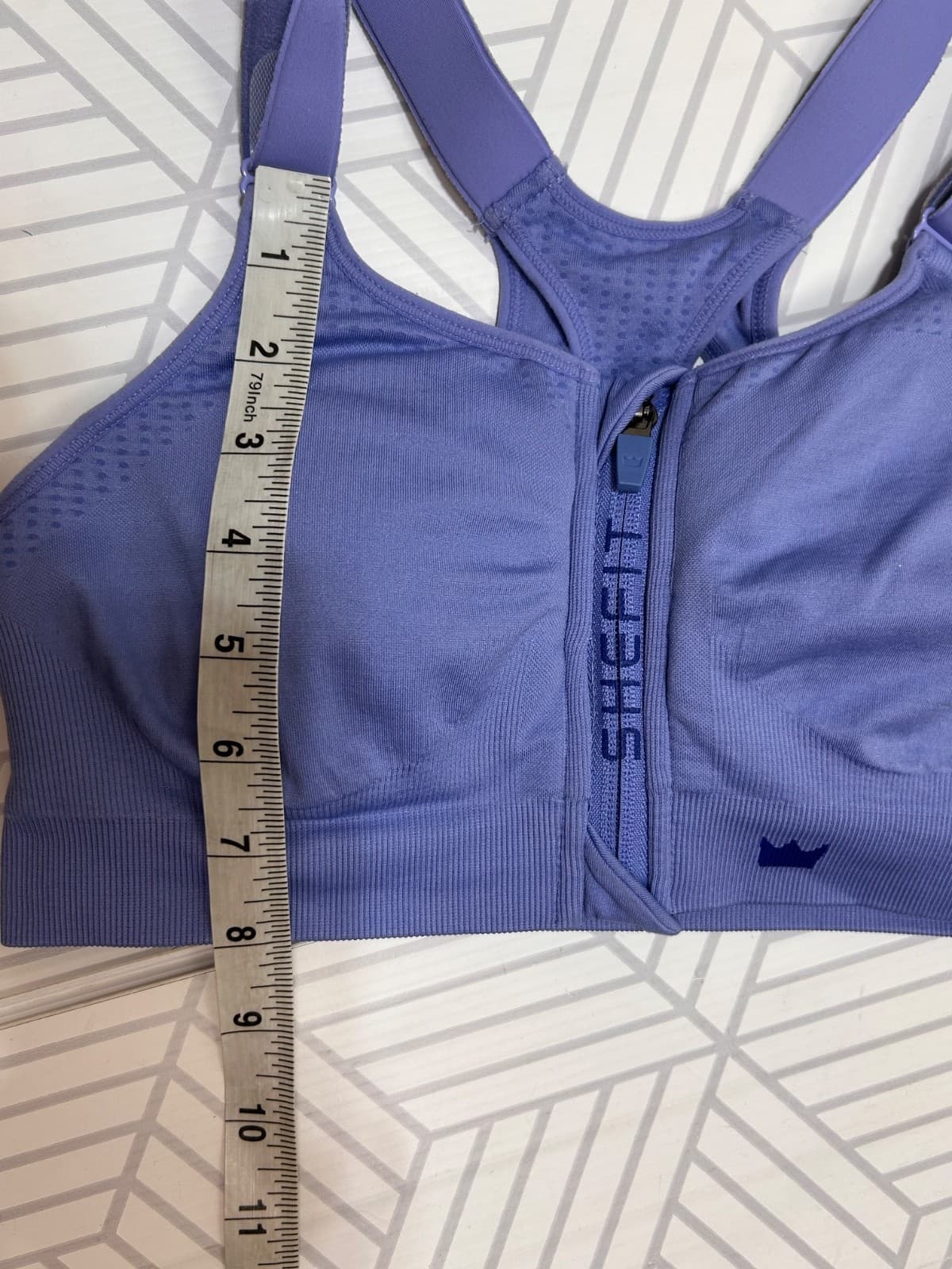 Shefit Size Small Low Impact Sports Bra Periwinkle Front Zip Adjustable Pads b - Thumbnail 4