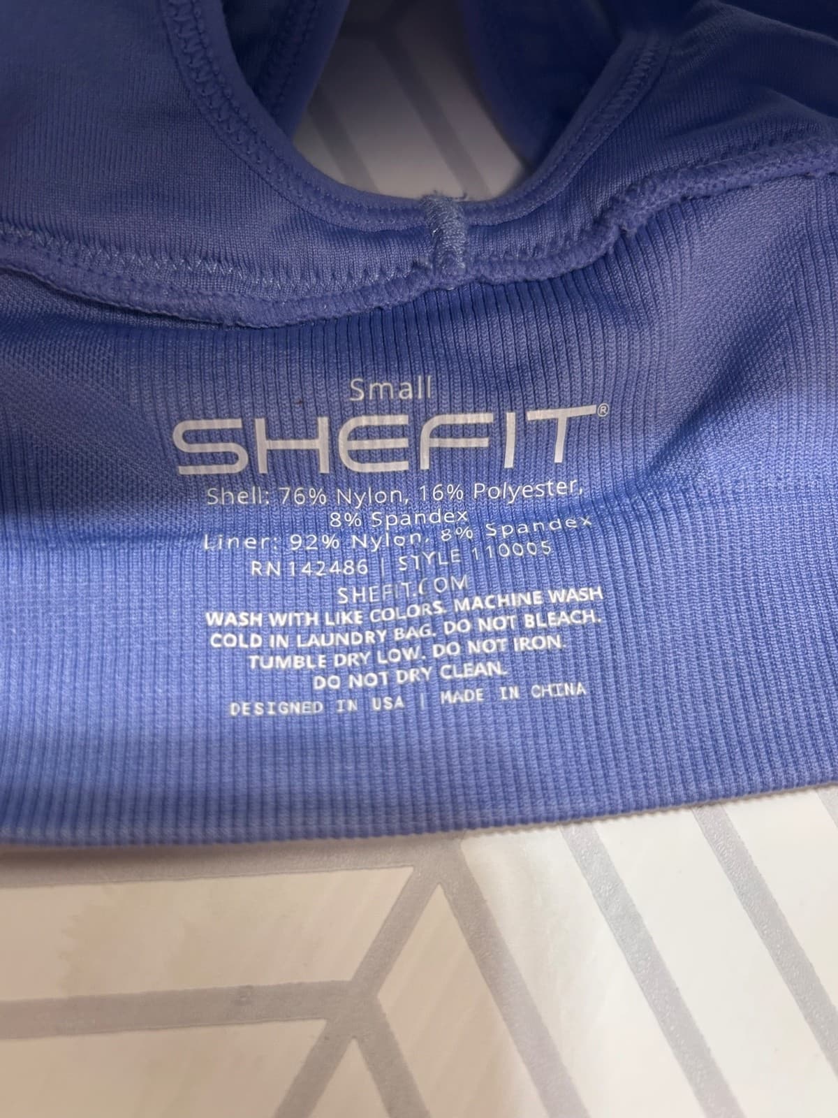 Shefit Size Small Low Impact Sports Bra Periwinkle Front Zip Adjustable Pads b - Thumbnail 6