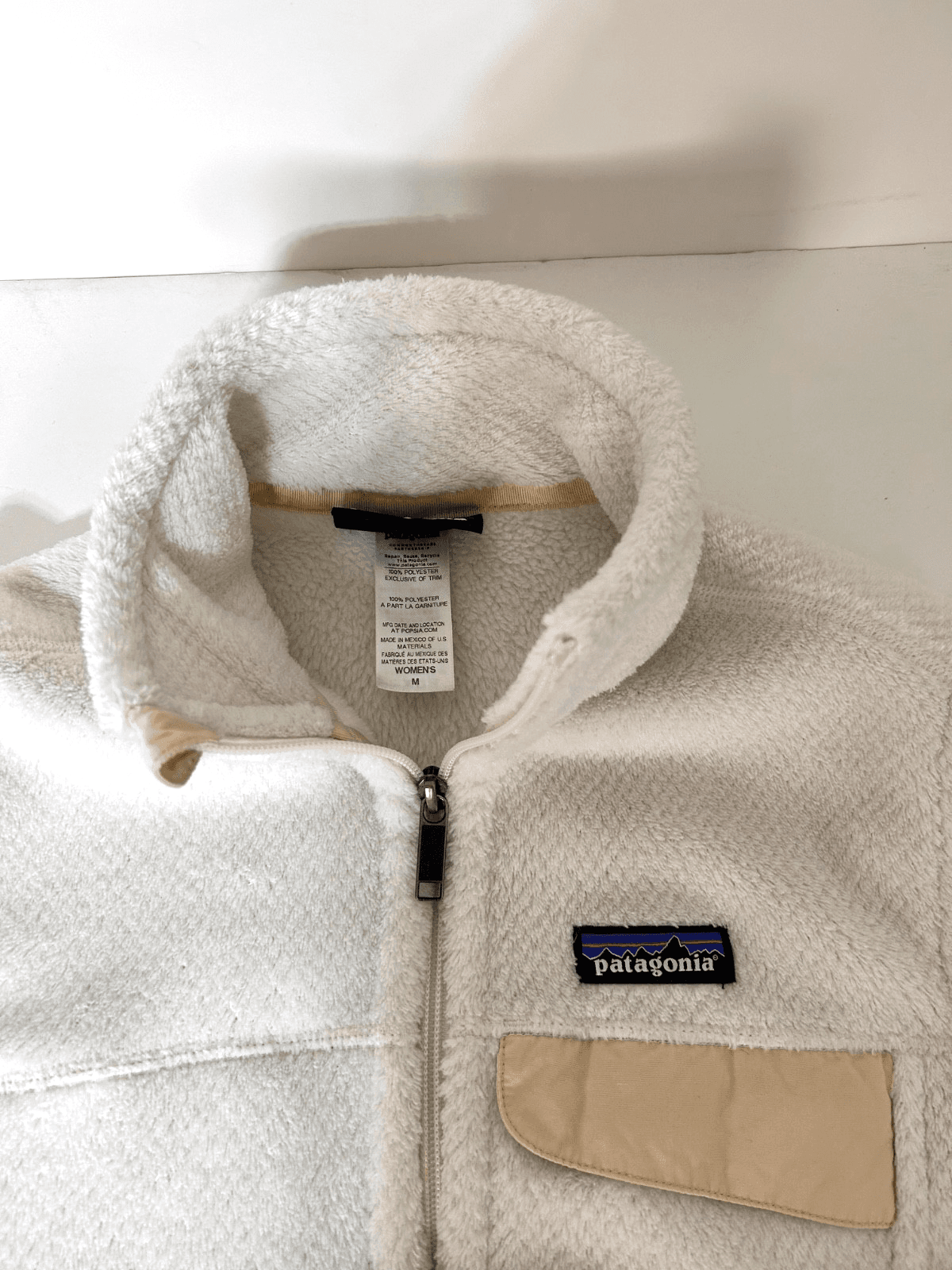 Patagonia Women's size Medium Fleece Vest Full Zip Raw Linen Jacket I - Thumbnail 3
