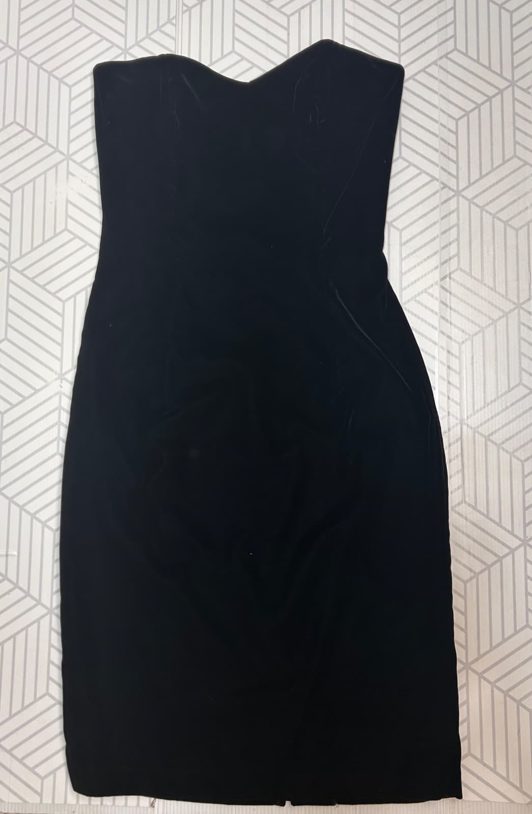 Vintage Scott McClintock Y2K Dress Womens size 6 Black Velvet Strapless Event z - Thumbnail 6