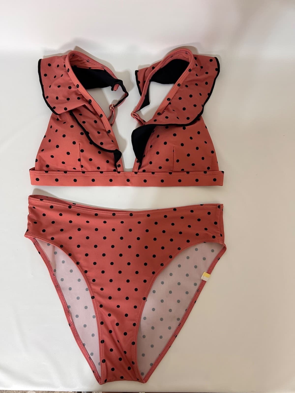 Summersalt Size 2 XS Ruffle Bikini Top Size 4 S Bottoms Polka Dot Two Piece Pink - Thumbnail 18