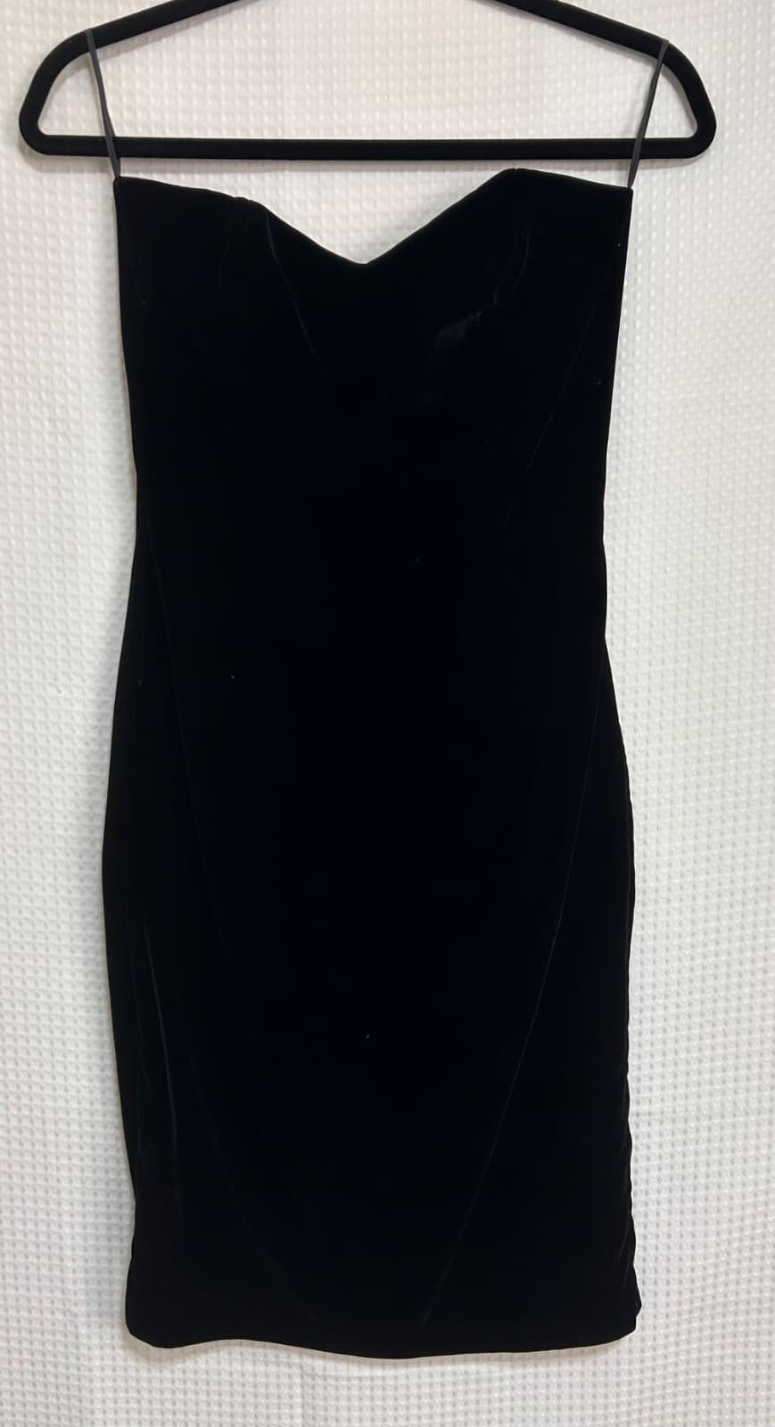Vintage Scott McClintock Y2K Dress Womens size 6 Black Velvet Strapless Event z - Thumbnail 4