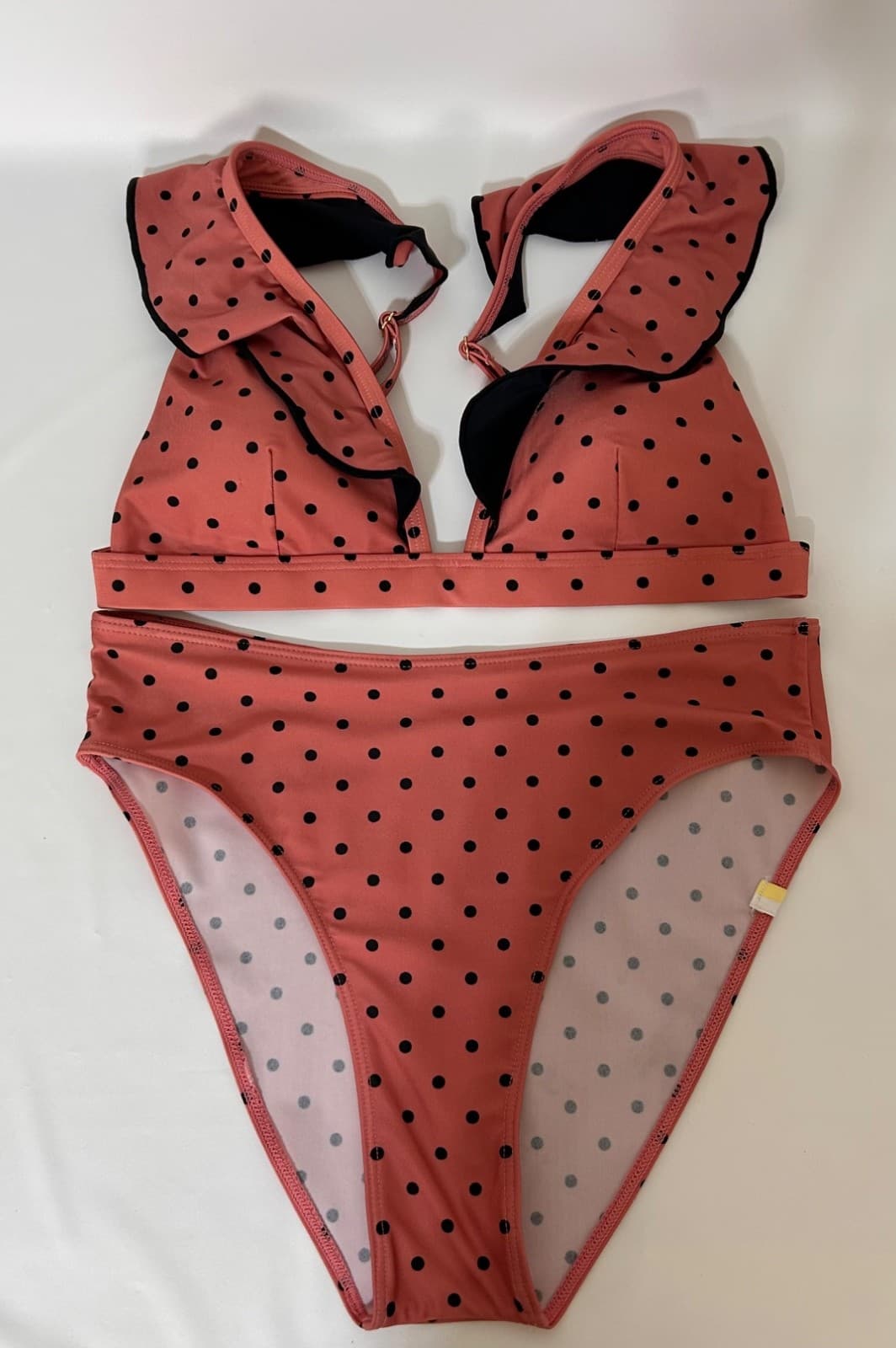 Summersalt Size 2 XS Ruffle Bikini Top Size 4 S Bottoms Polka Dot Two Piece Pink - Thumbnail 3