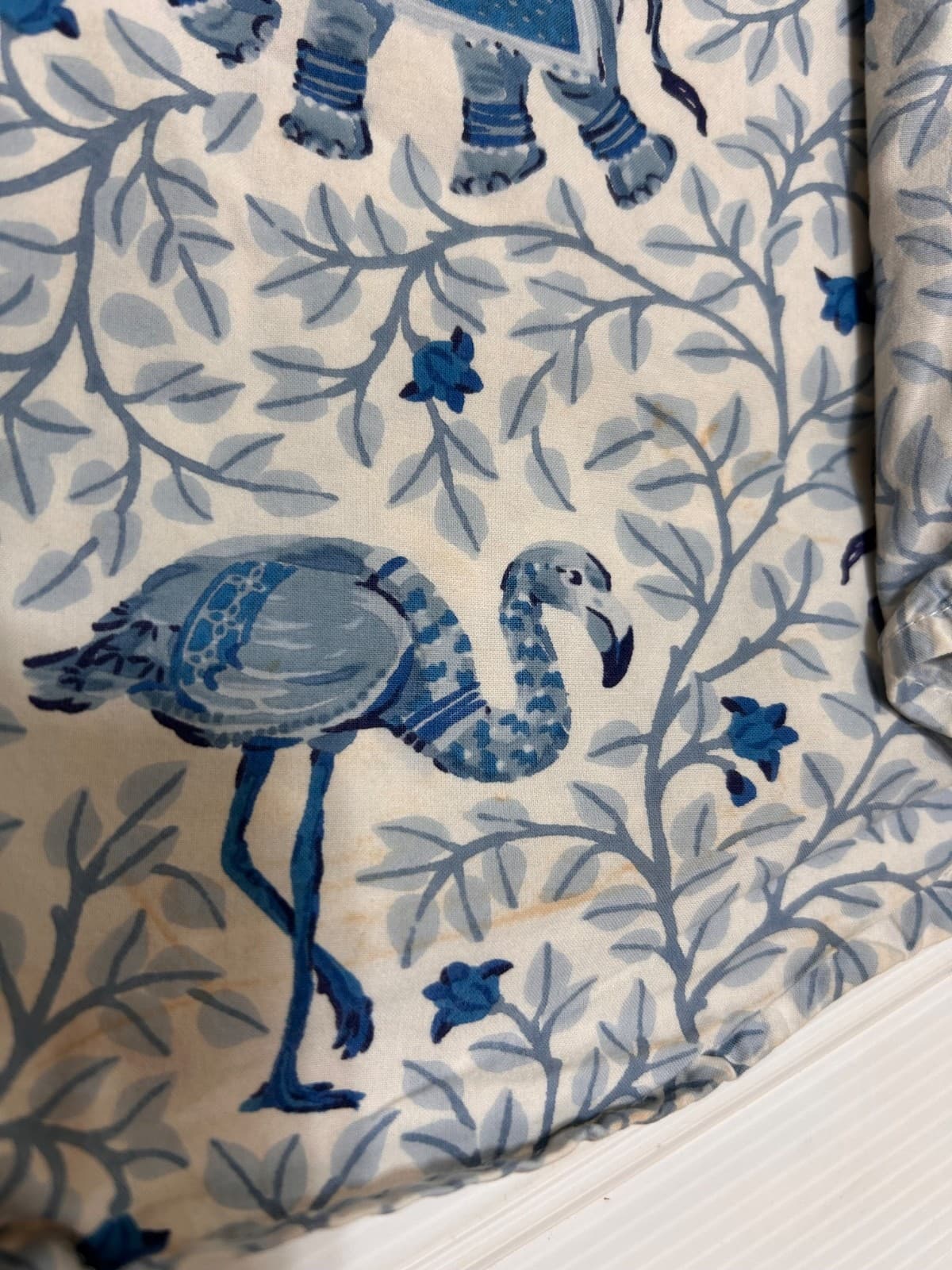 Printfresh size Small Pajama Pants Bottoms Elephant Flamingo Pockets Blue FLAW g - Thumbnail 3