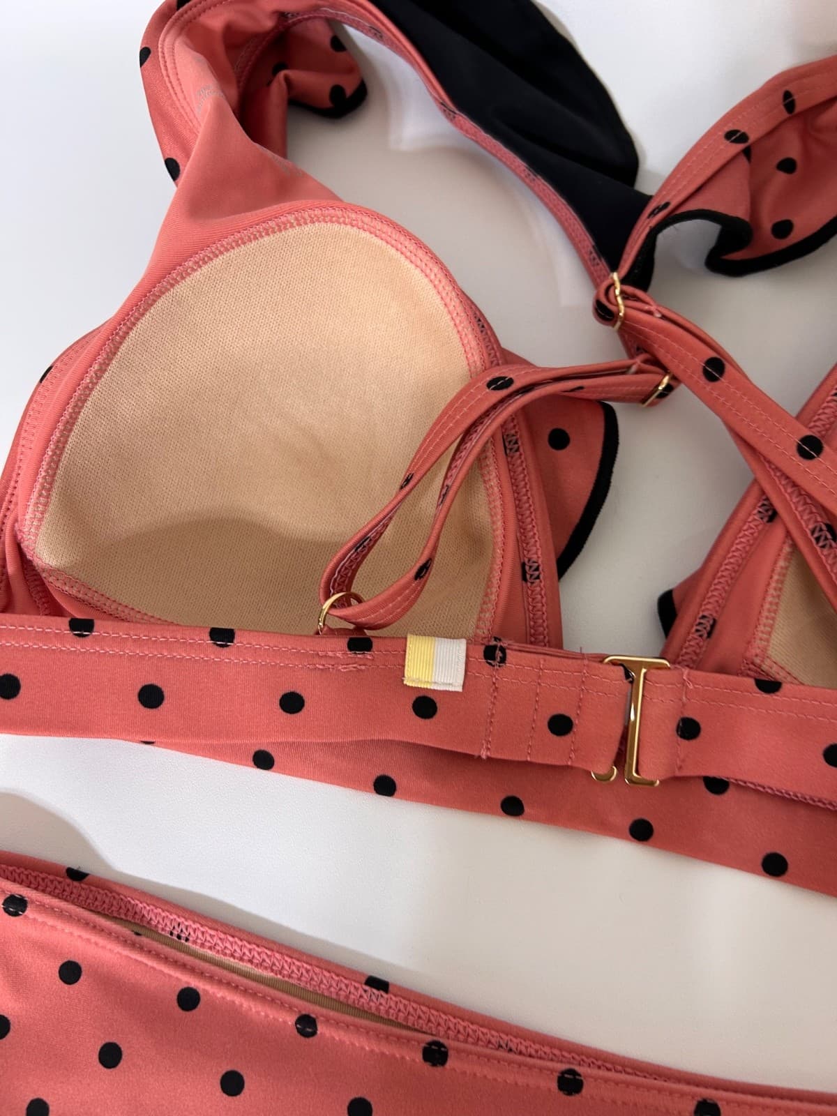 Summersalt Size 2 XS Ruffle Bikini Top Size 4 S Bottoms Polka Dot Two Piece Pink - Thumbnail 13